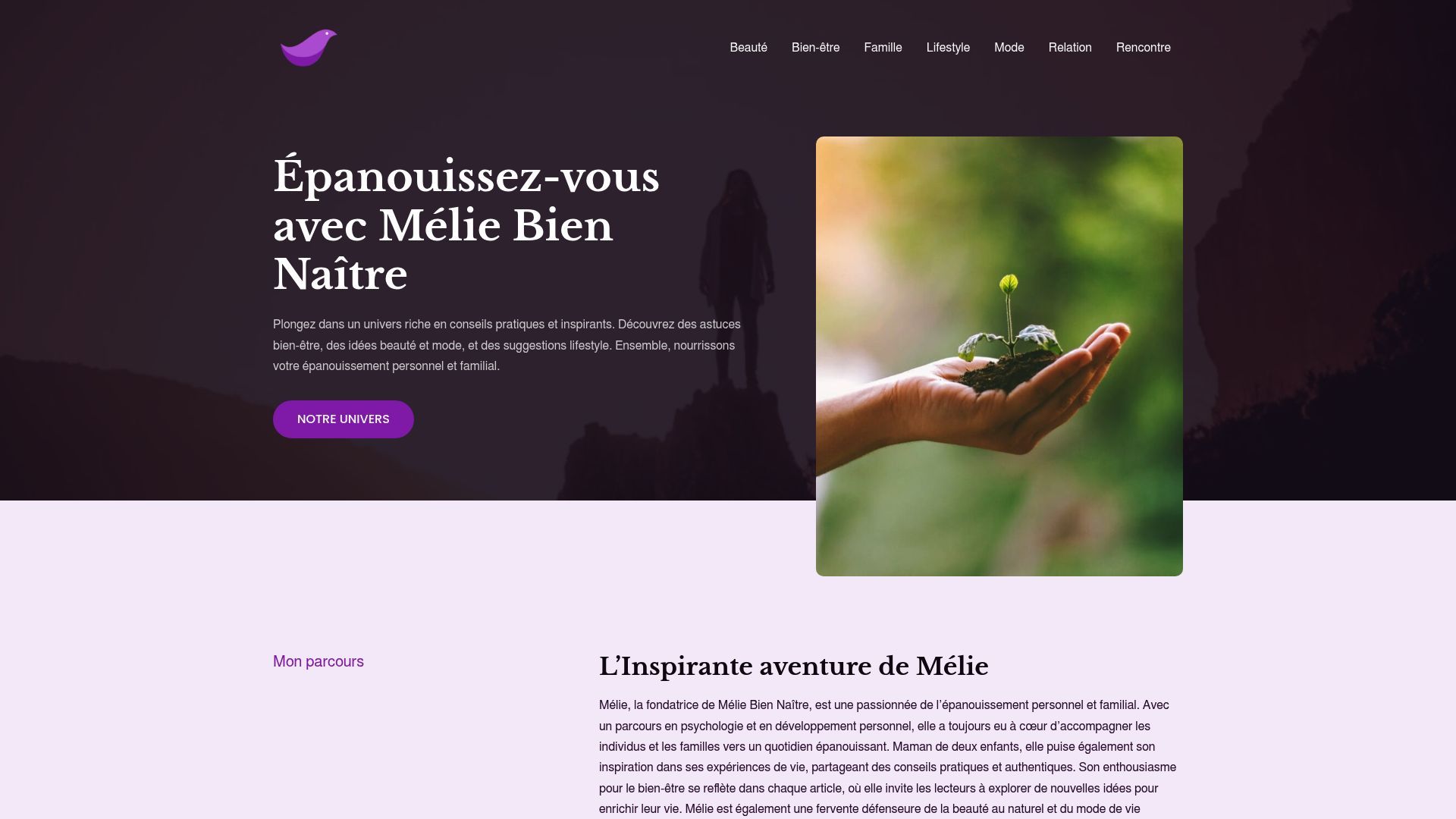 Screenshot of melie-bien-naitre.fr