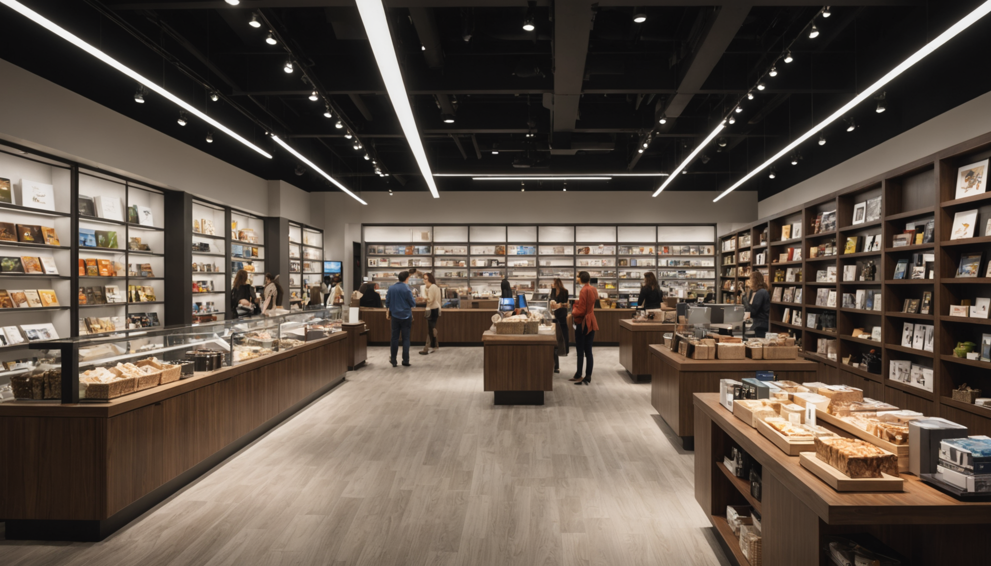 aménagement intérieur commercial : guide complet pour un espace rentable — l'éclairage général assure une luminosité homogène entre 500