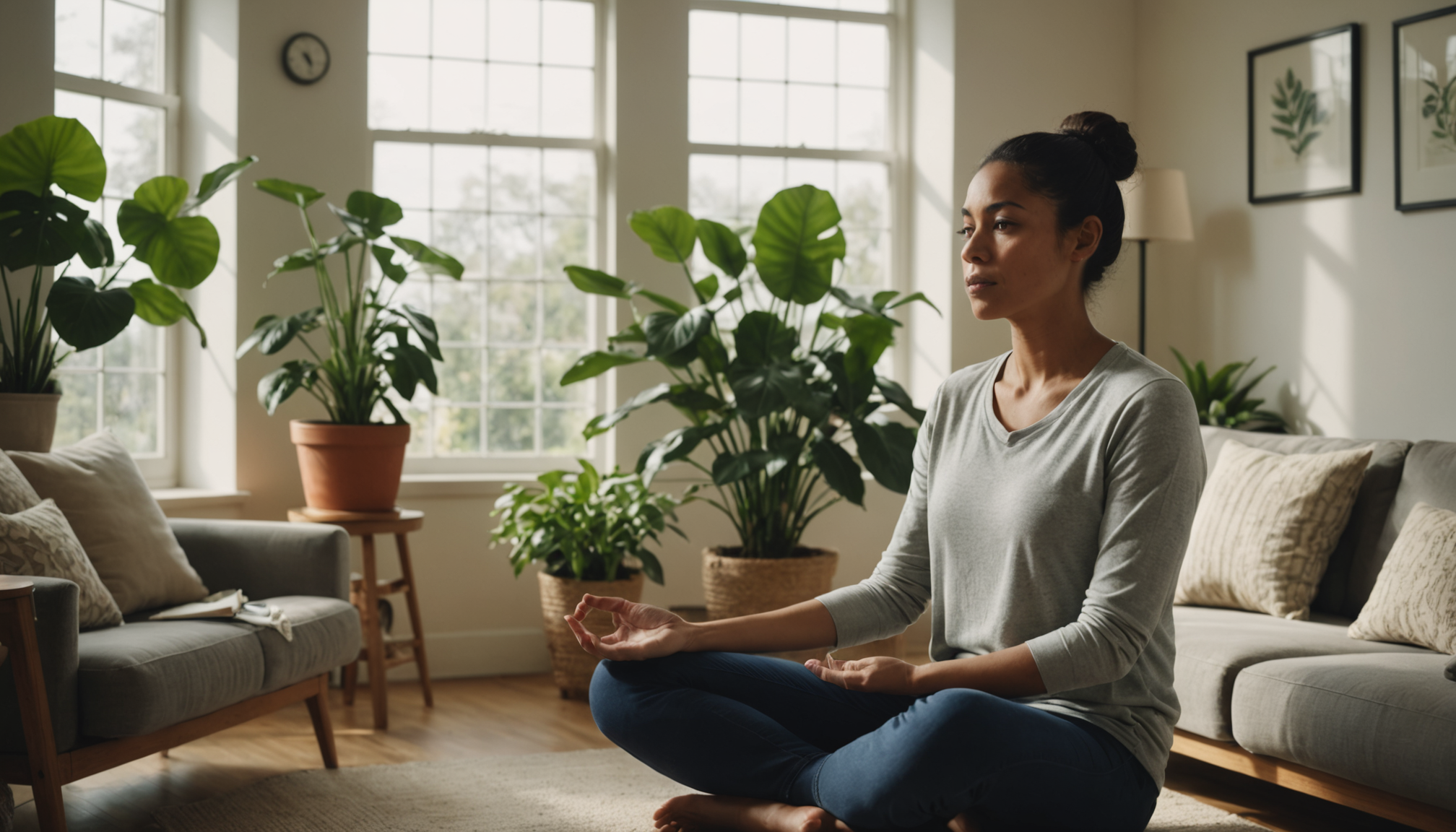 Illustration : la respiration profonde active votre système nerveux parasympathique, — améliorez votre bien-être avec des habitudes simples et efficaces