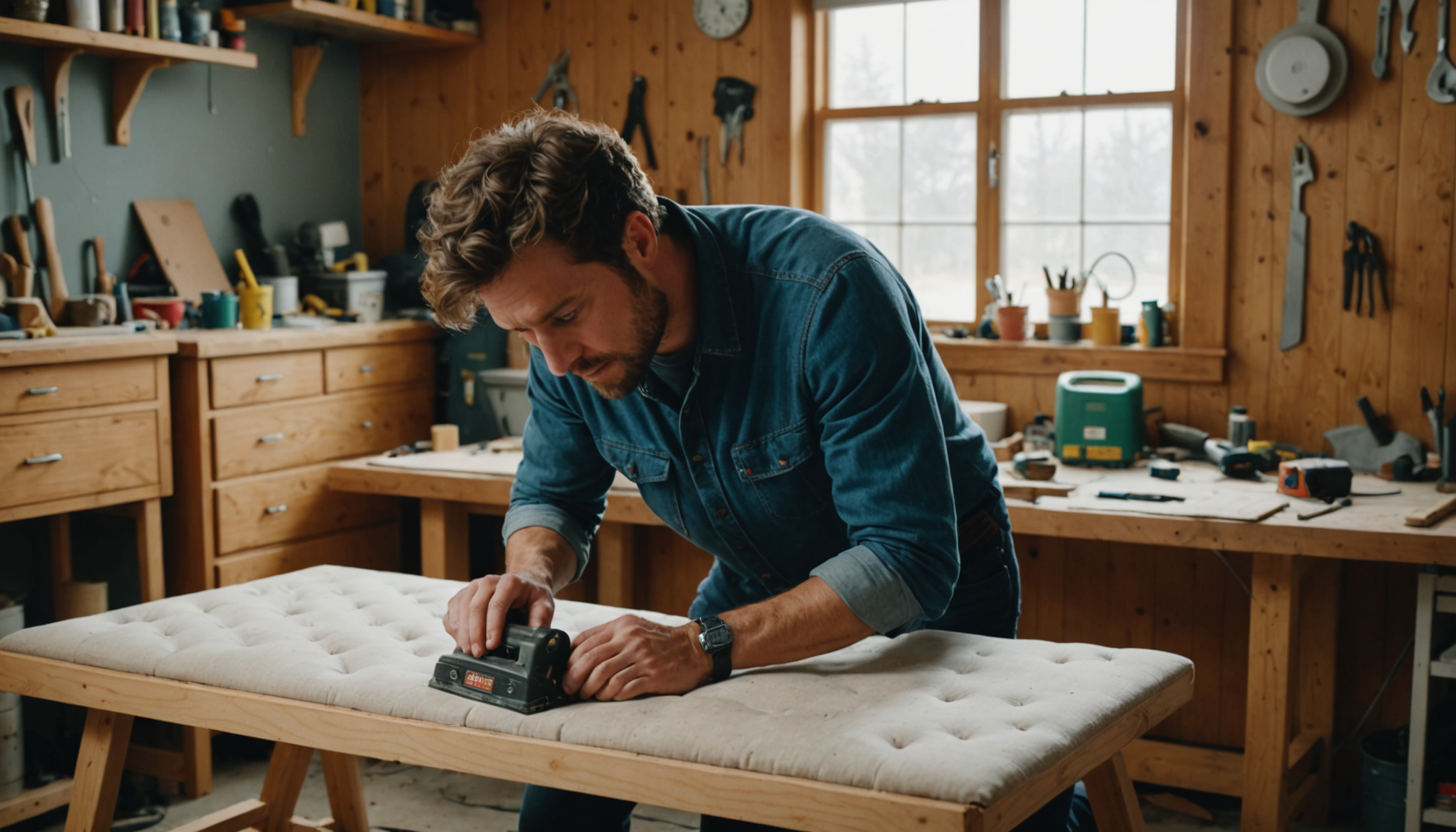 l'art du bricolage : créativité et astuces pratiques — , ponceuse, roulettes tête de lit capitonnée avancé