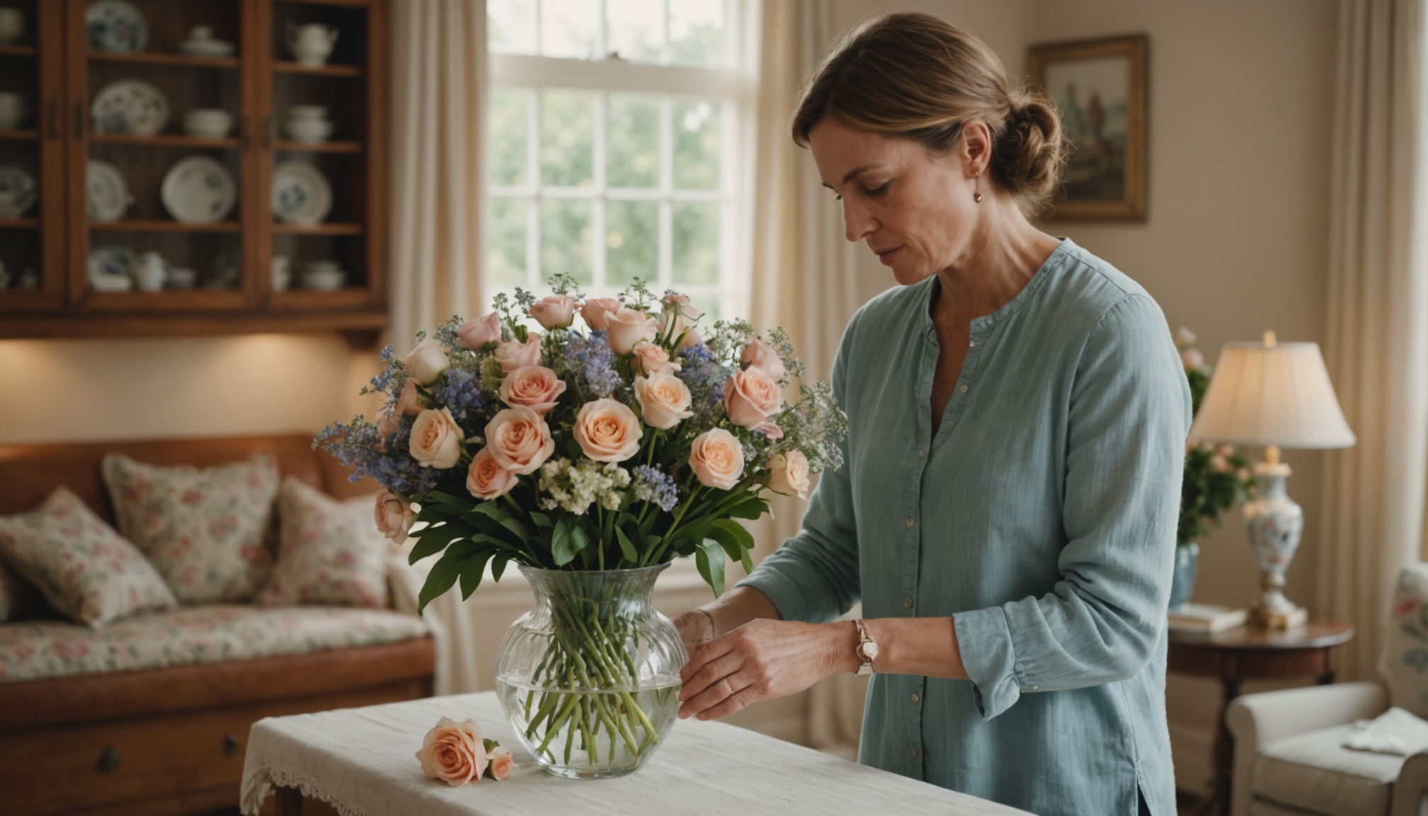 Illustration : les fleurs coupées méritent une attention particulière. changer — élevez votre quotidien avec le chic à la française