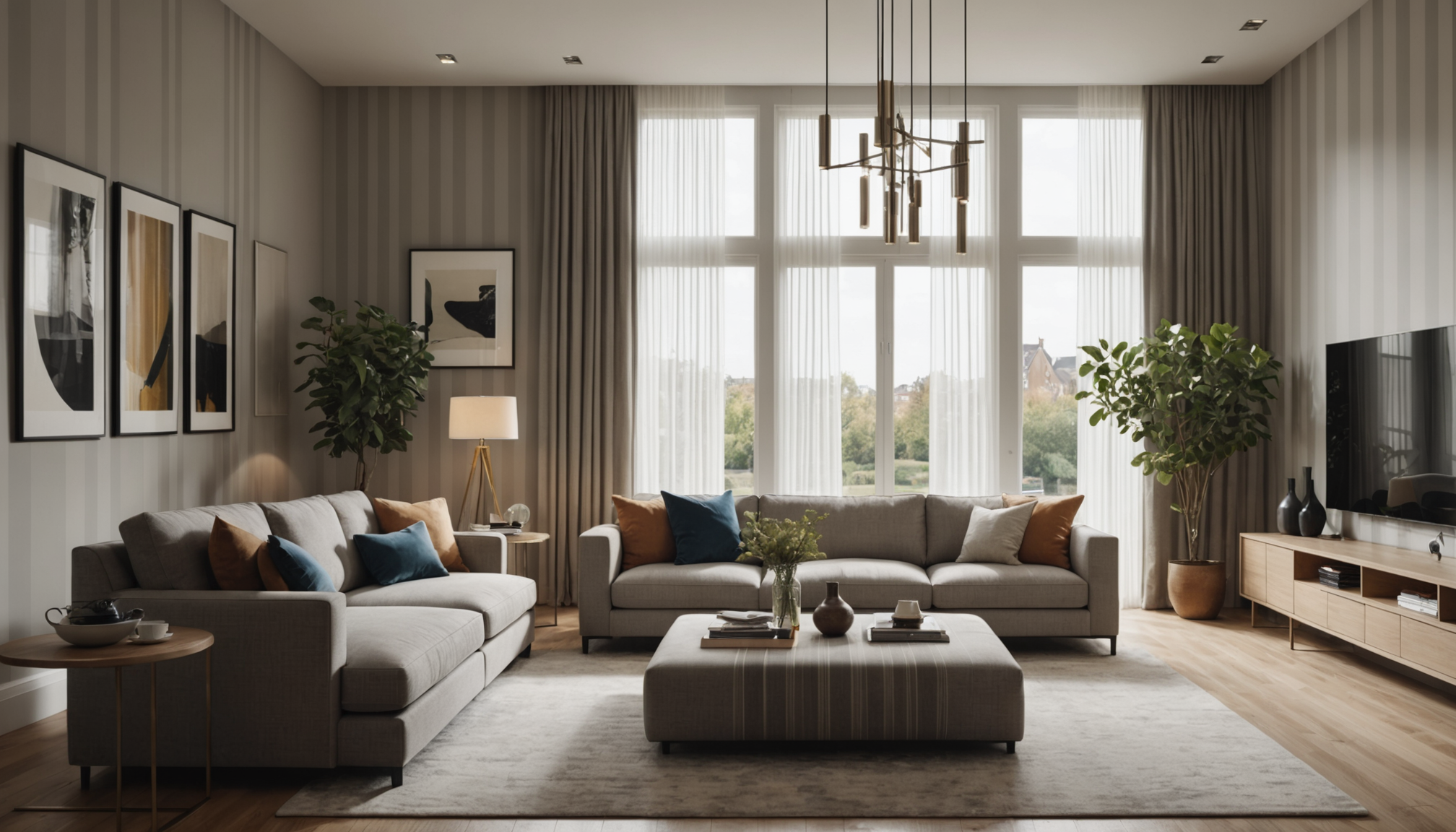 Illustration : les rayures verticales sur un mur attirent l'œil — optimiser votre espace pour un confort maximal ?