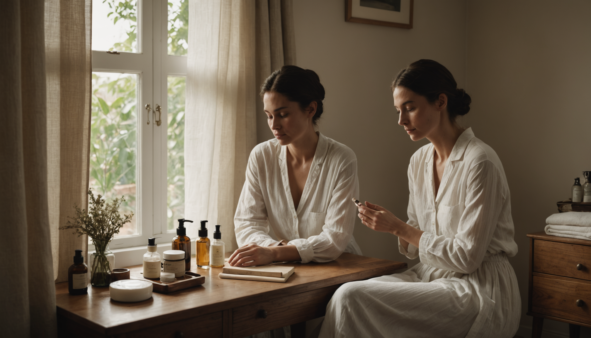 Illustration : ces rituels épurés contrastent avec les routines complexes — beauté naturelle redéfinit les tendances de la mode