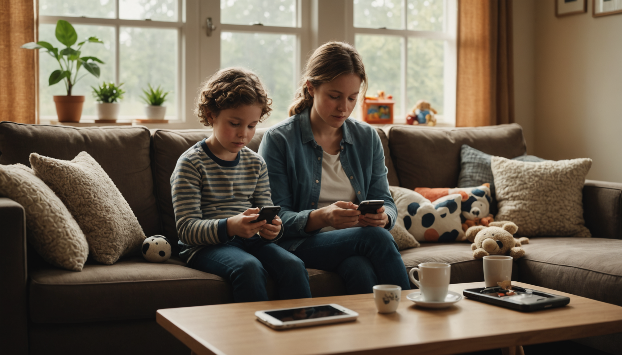 Illustration : décrocher de votre smartphone, modélisant malgré vous un — ce que personne ne dit sur les défis de la parentalité moderne