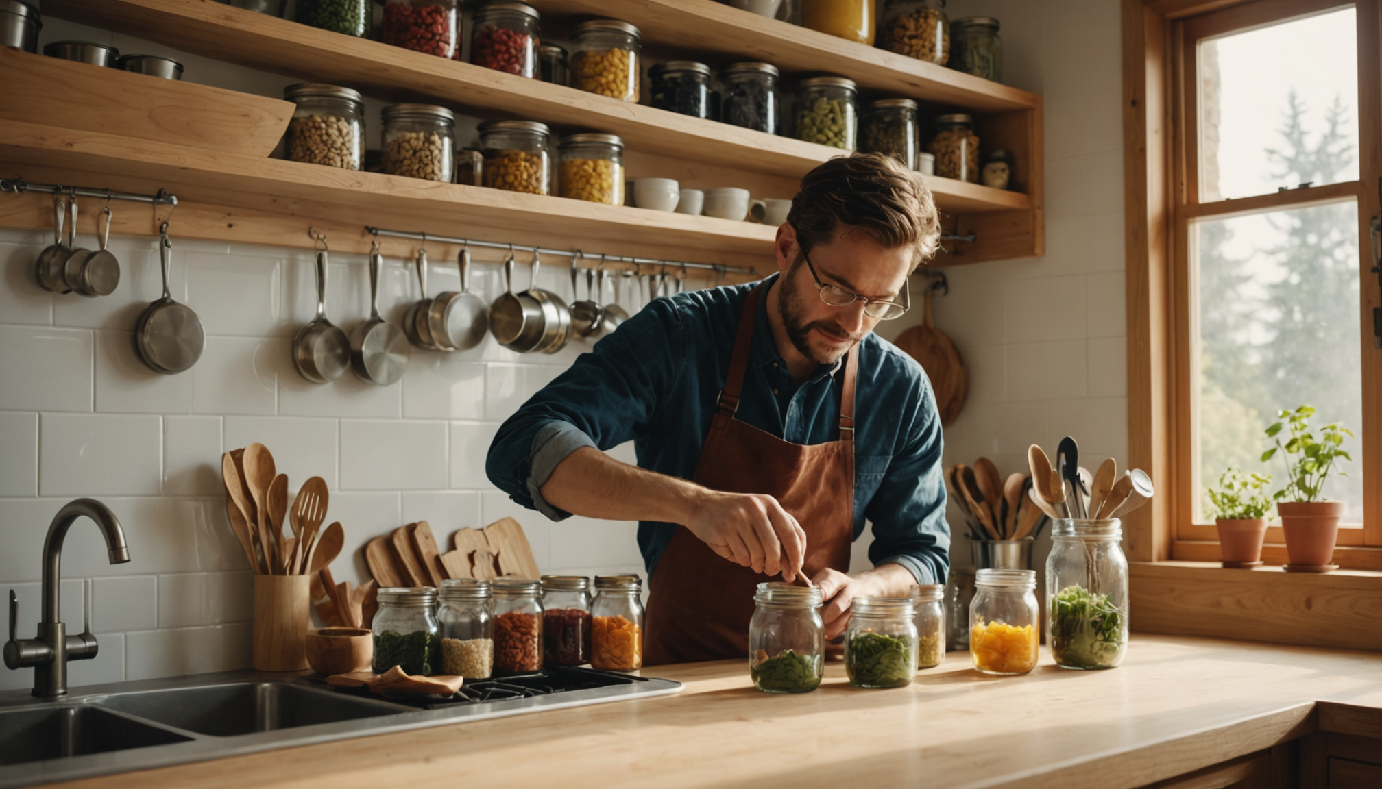 Illustration : fixer des couvercles de bocaux en verre sous — améliorez votre espace avec des idées de bricolage simples