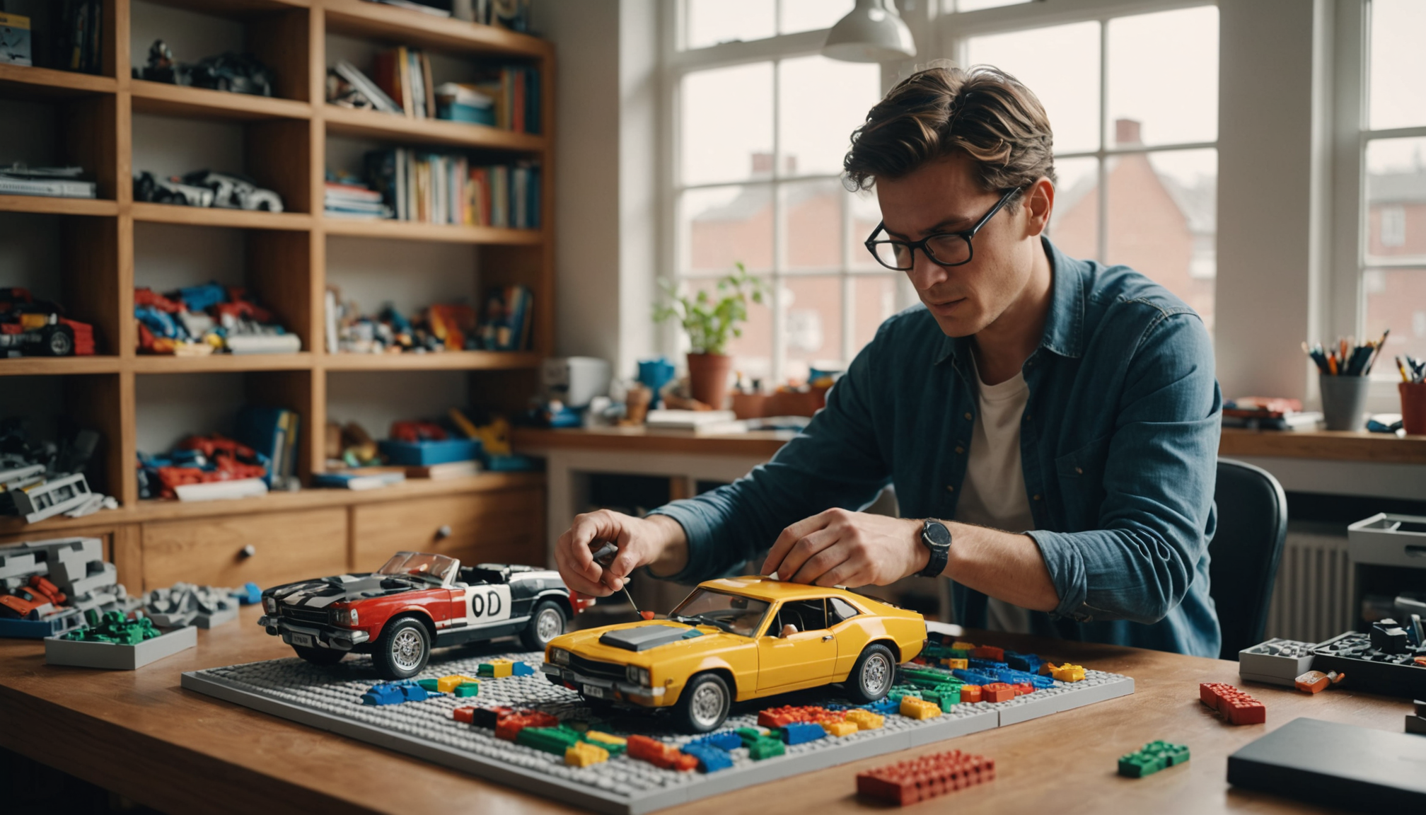 construction en brick : comment monter une voiture réaliste étape par étape — éparation longue mixte (couleur + type) compromis équilibré