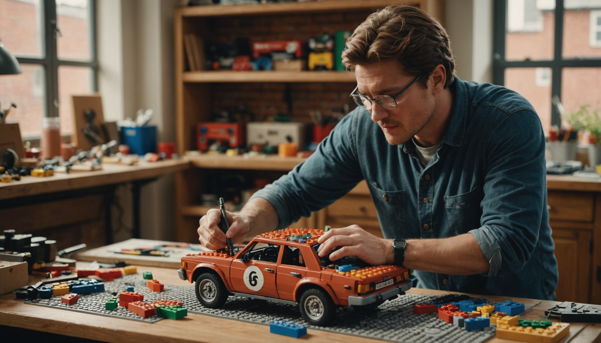 Illustration : stratégique où chaque pièce doit trouver sa place — construction en brick : comment monter une voiture réaliste étape par étape