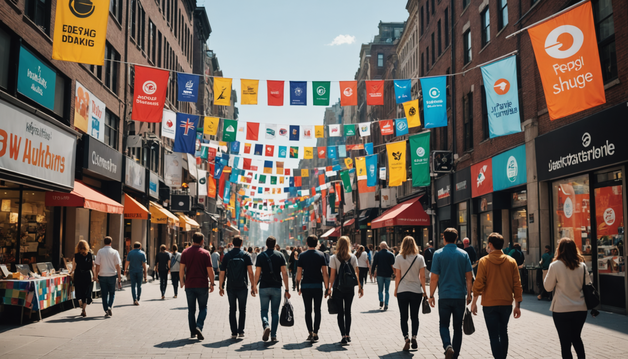 Illustration : un drapeau publicitaire subit des contraintes mécaniques importantes. — signalétique publicitaire pour entreprise : 7 supports incontournables pour marquer les esprits