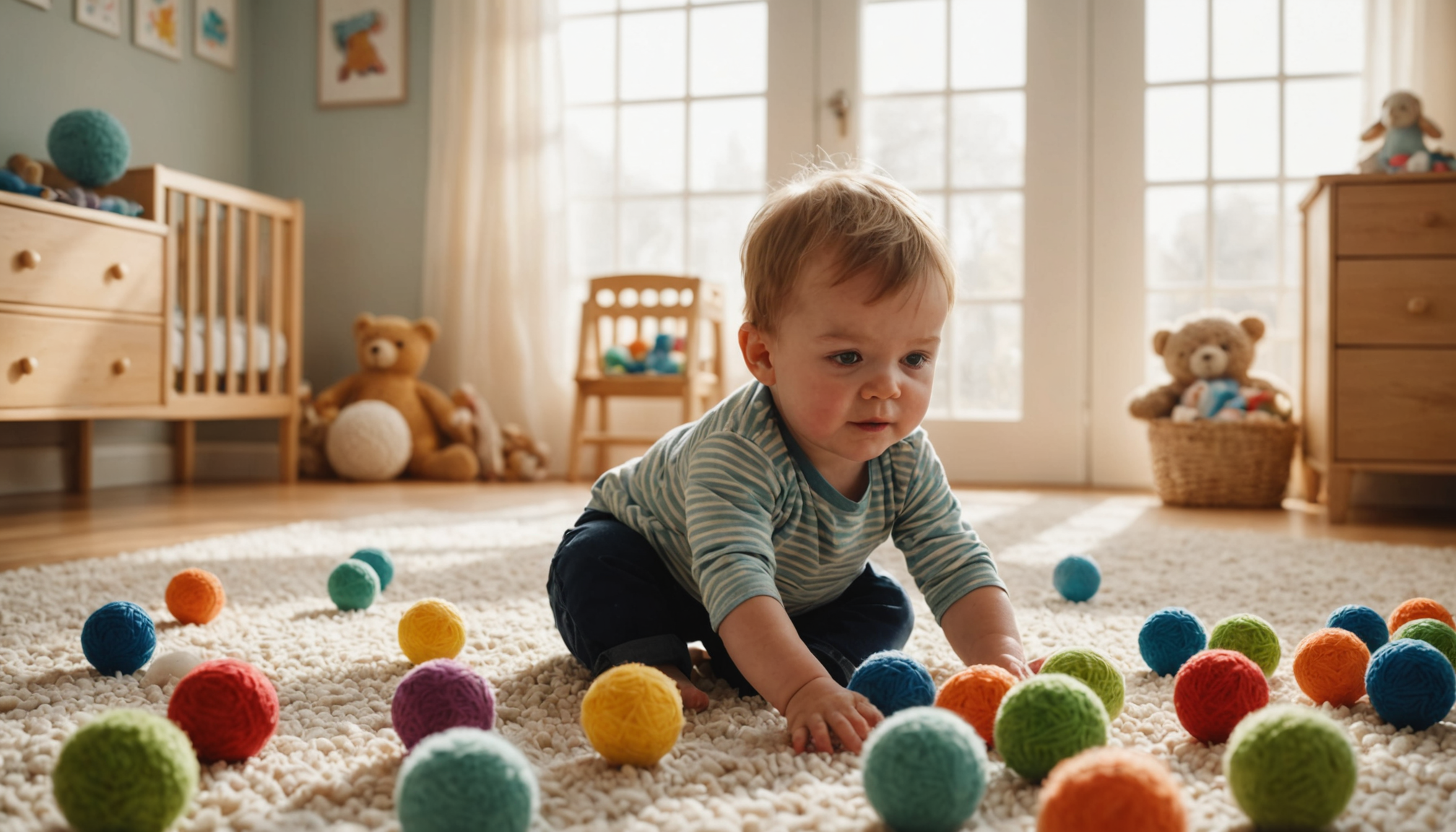 éveil et douceur : le quotidien des tout-petits — ipulations sans risque balles de différentes tailles et