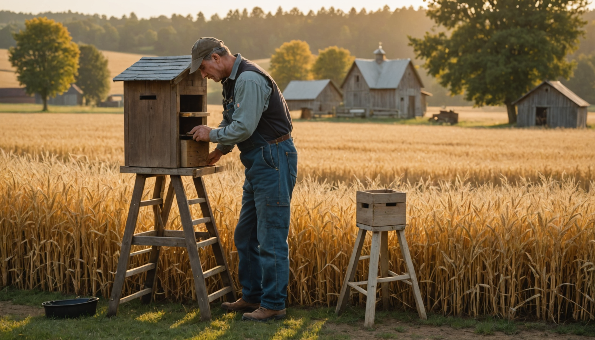 Illustration : certains éleveurs installent des nichoirs à rapaces ou — poulailler et stockage des grains : limiteur rats et souris sans mettre les animaux en danger