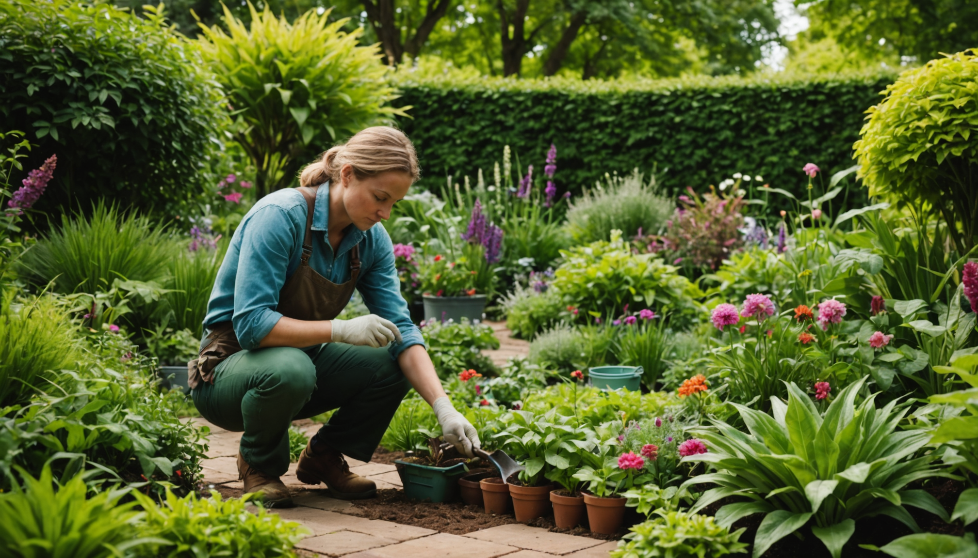 Illustration : es, amendements, planification dessiner nouveaux projets, repenser circulations — l'art du jardinage : nature et créativité en harmonie