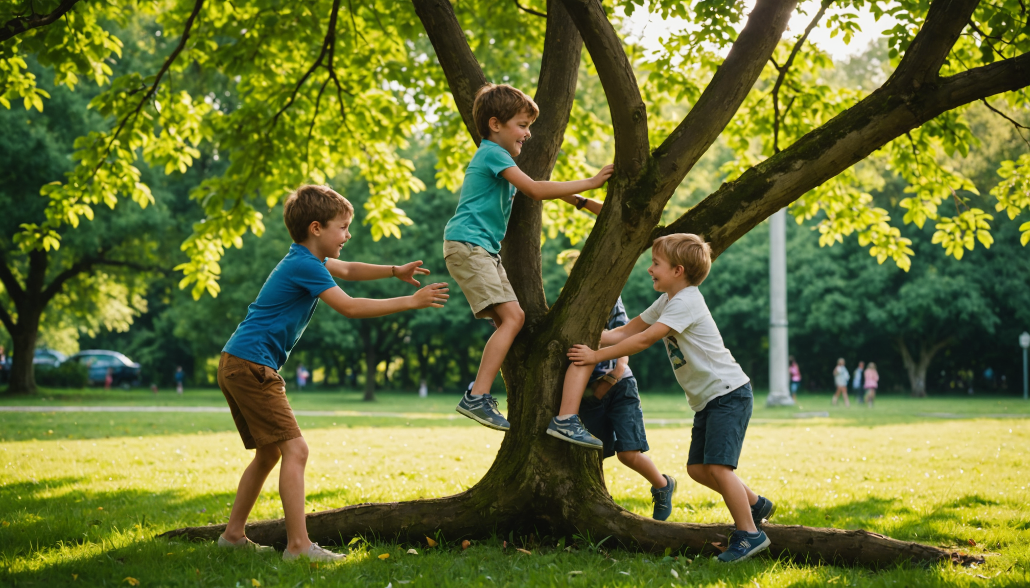 ce que les enfants apprennent en jouant ensemble dehors — voir un camarade tomber et se relever, observer