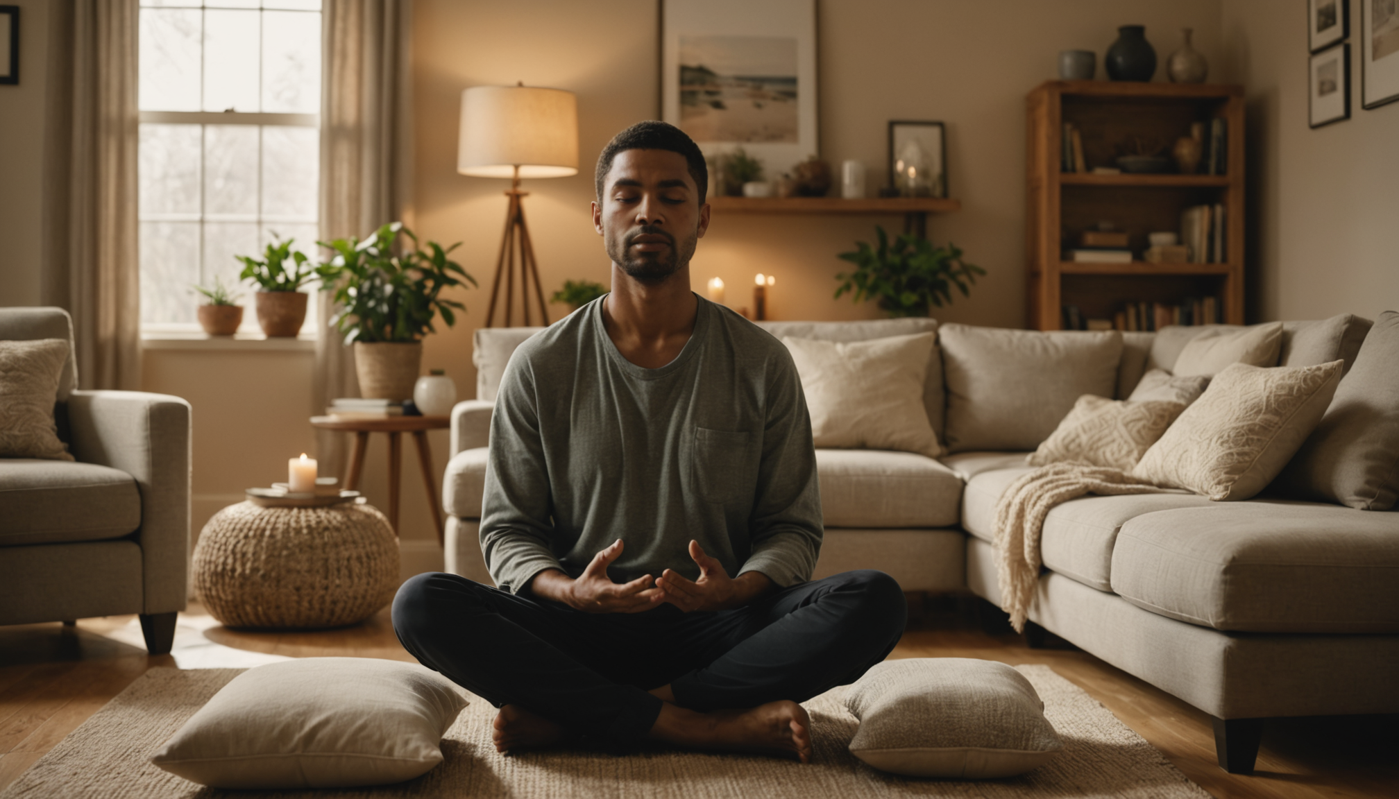 harmonisez votre vie : l'équilibre entre esprit et corps — installez-vous confortablement, fermez les yeux et concentrez-vous sur