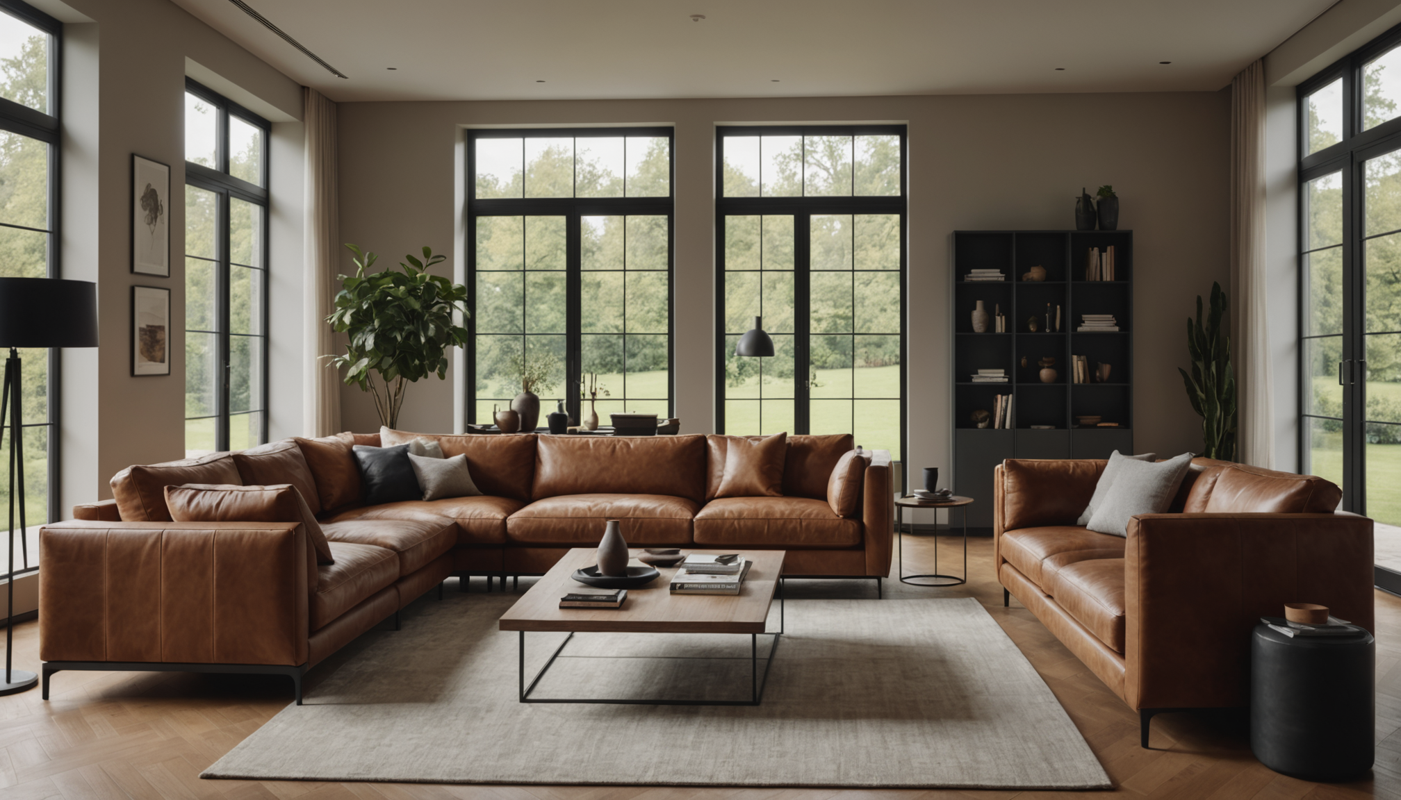 Illustration : s, cuir tanné végétal optez pour des pièces — concevoir l'intérieur parfait pour une vie confortable