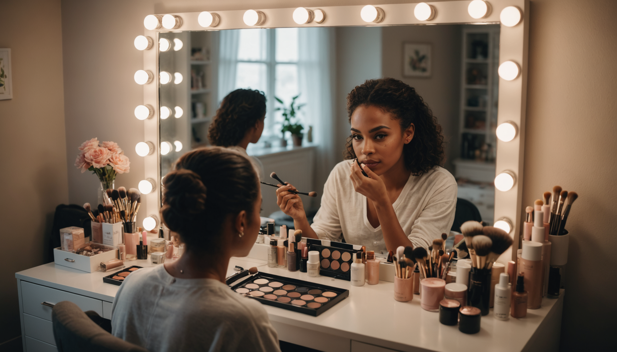 Illustration : les couleurs froides et chaudes se mélangent difficilement. — se maquiller pour aller au bureau ?