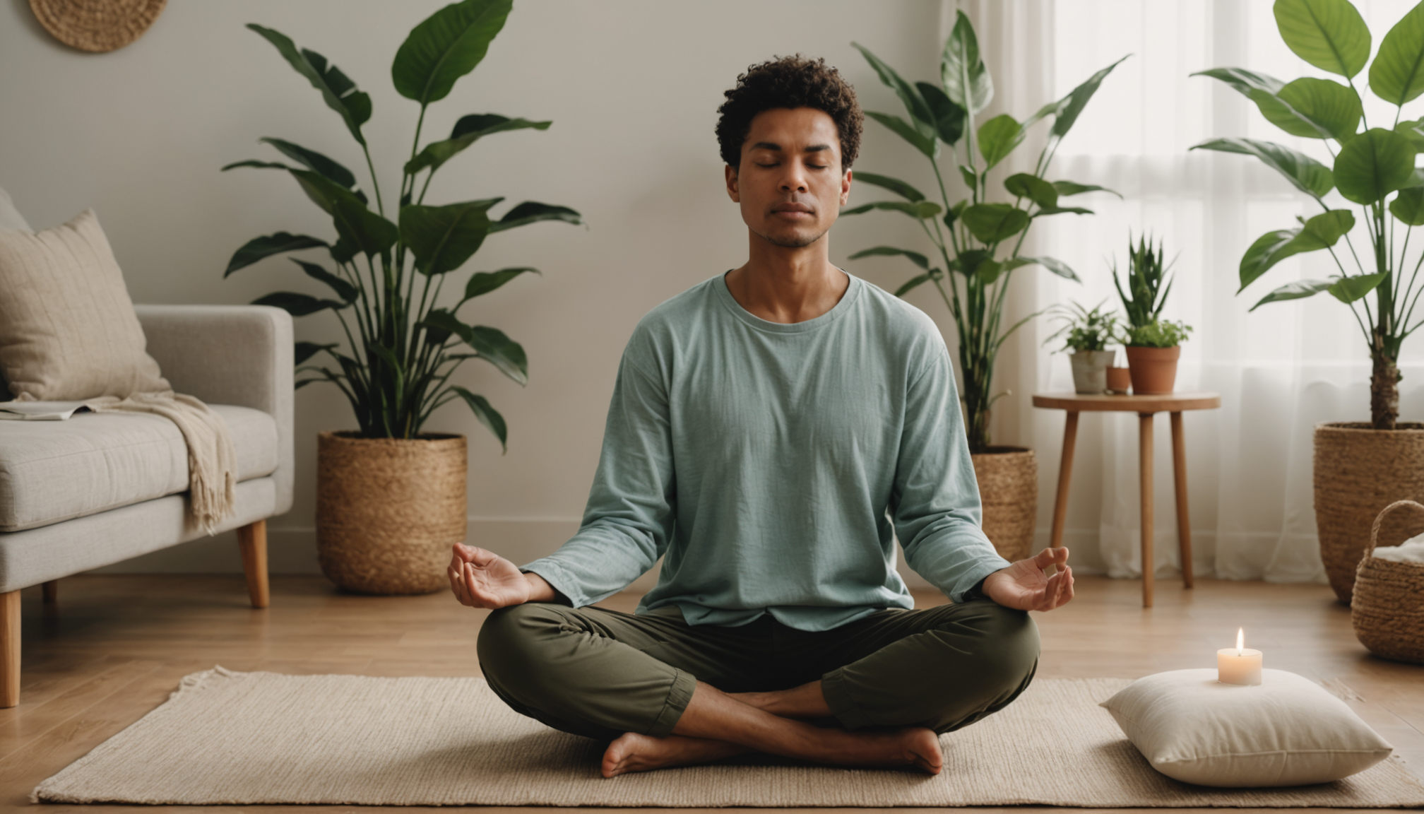 Illustration : la méditation de pleine conscience offre une approche — rituels de relaxation puissants pour un équilibre corps-esprit