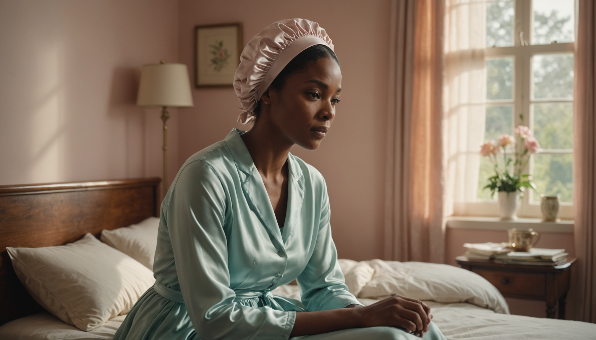 adieu frisottis : le pouvoir du bonnet en satin — la structure du satin provient de son tissage