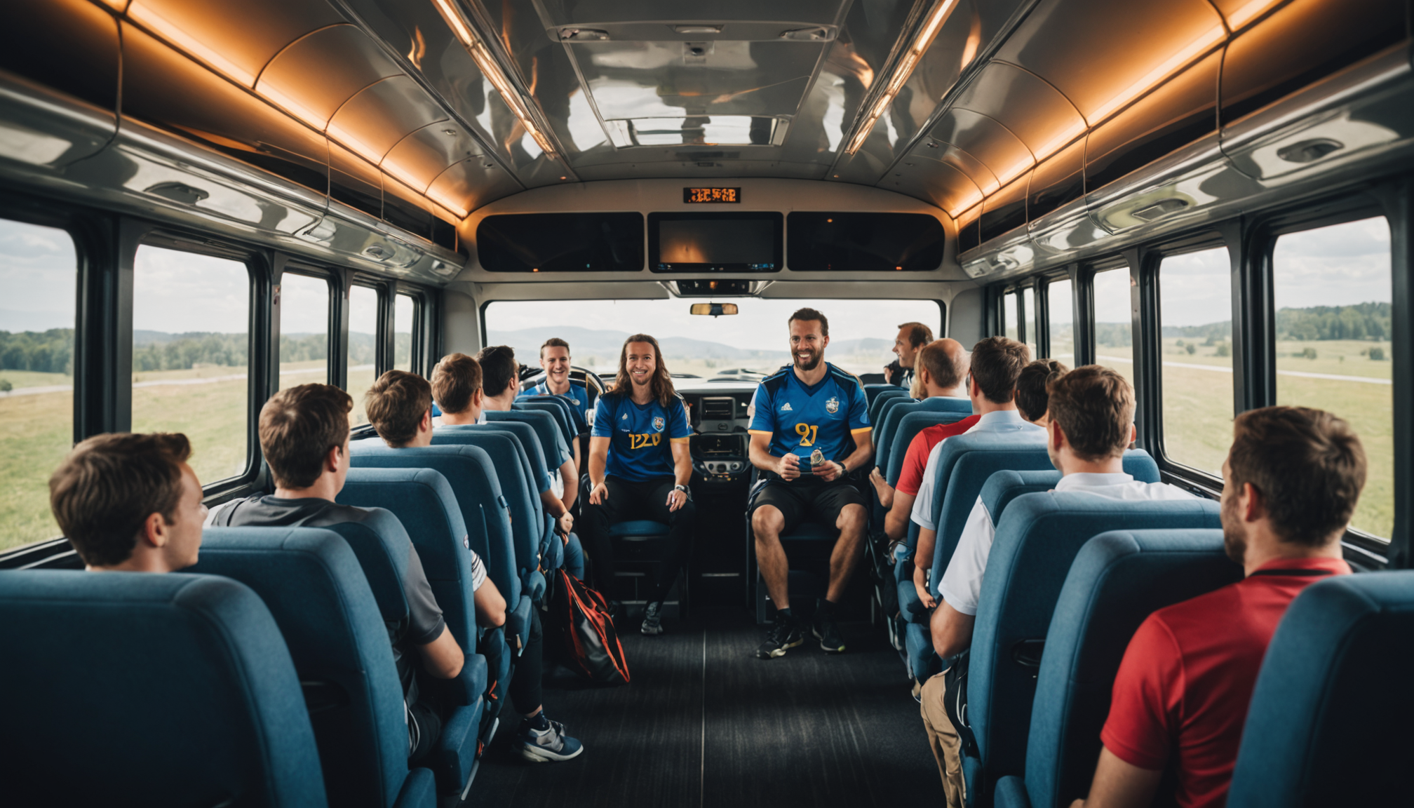 Illustration : les supporters d'équipes sportives privilégient également cette formule — voyagez confortablement : location de bus et minibus avec chauffeur