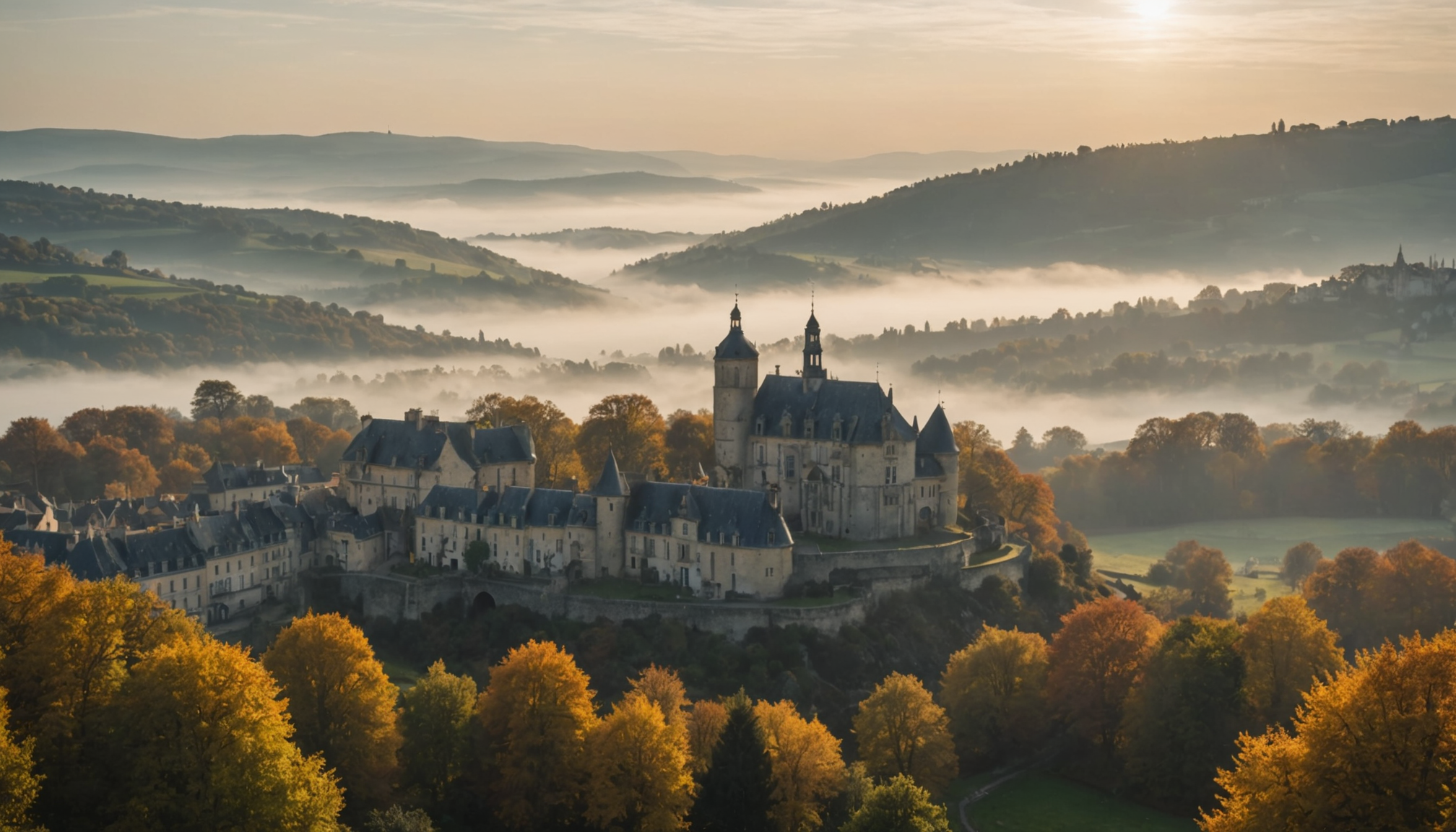 Illustration : les brumes matinales qui enveloppent les vallées, les — explorer la france en automne est une expérience unique ?