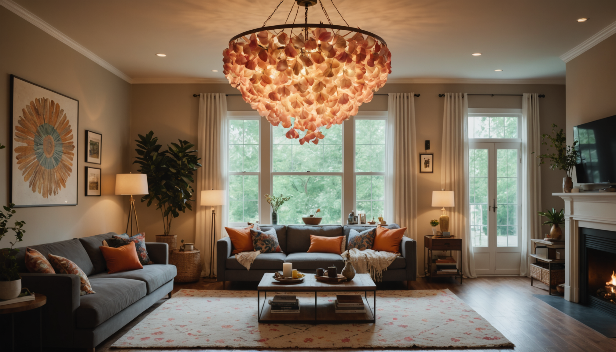 suspension fleur en pétales : quel éclairage pour un salon au style bohème ? — les ampoules led modernes offrent désormais des rendus