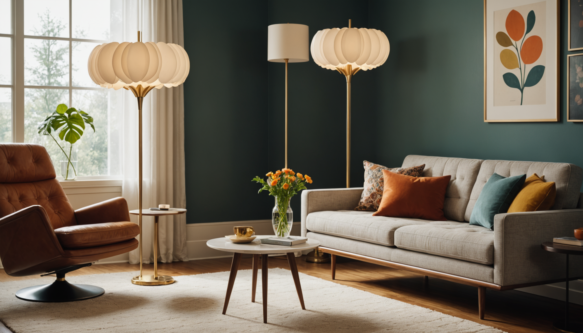 69a1ab9662f161772202902 lampadaire fleur des années 70 : le retour en force du mobilier organique — vintage qui illustrent parfaitement cette capacité du design