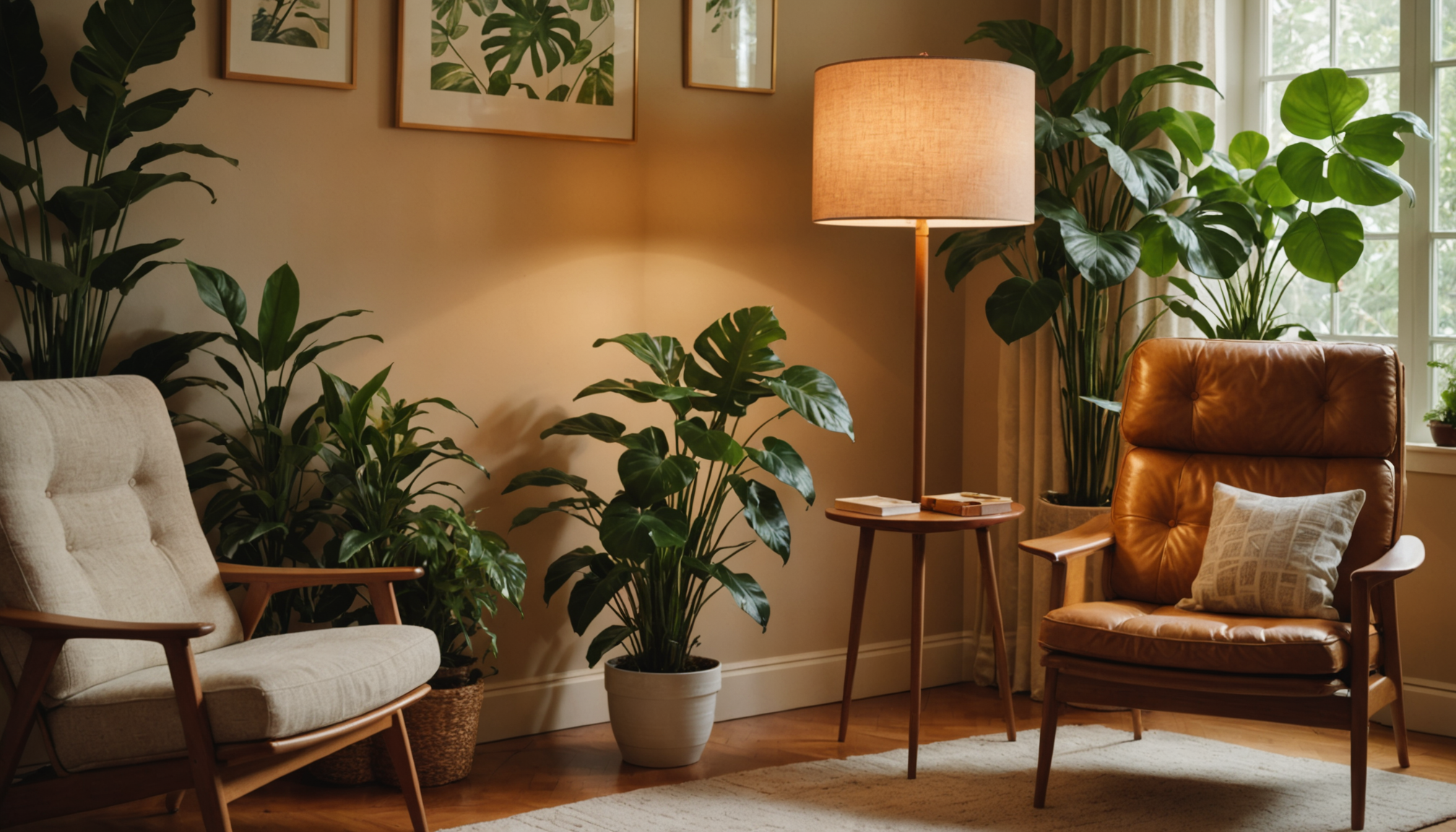 69a1ab96ce5d61772202902 Illustration : les lampadaires équipés d'abat-jours translucides diffusent une lumière — lampadaire fleur des années 70 : le retour en force du mobilier organique