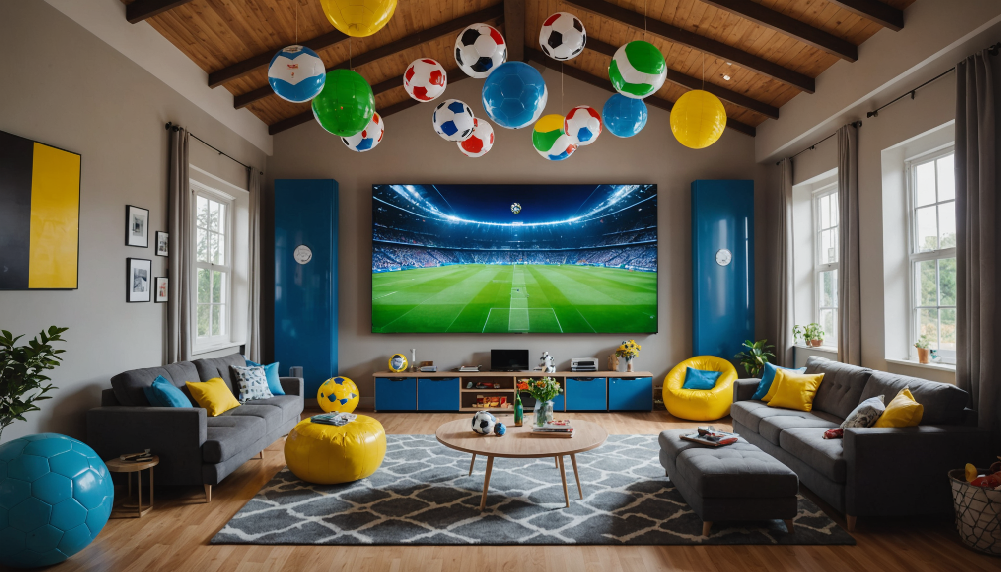 transformer ton salon en fan zone pour la coupe du monde 2026 (budget mini !) — ajoutez quelques ballons de football gonflables dispersés dans