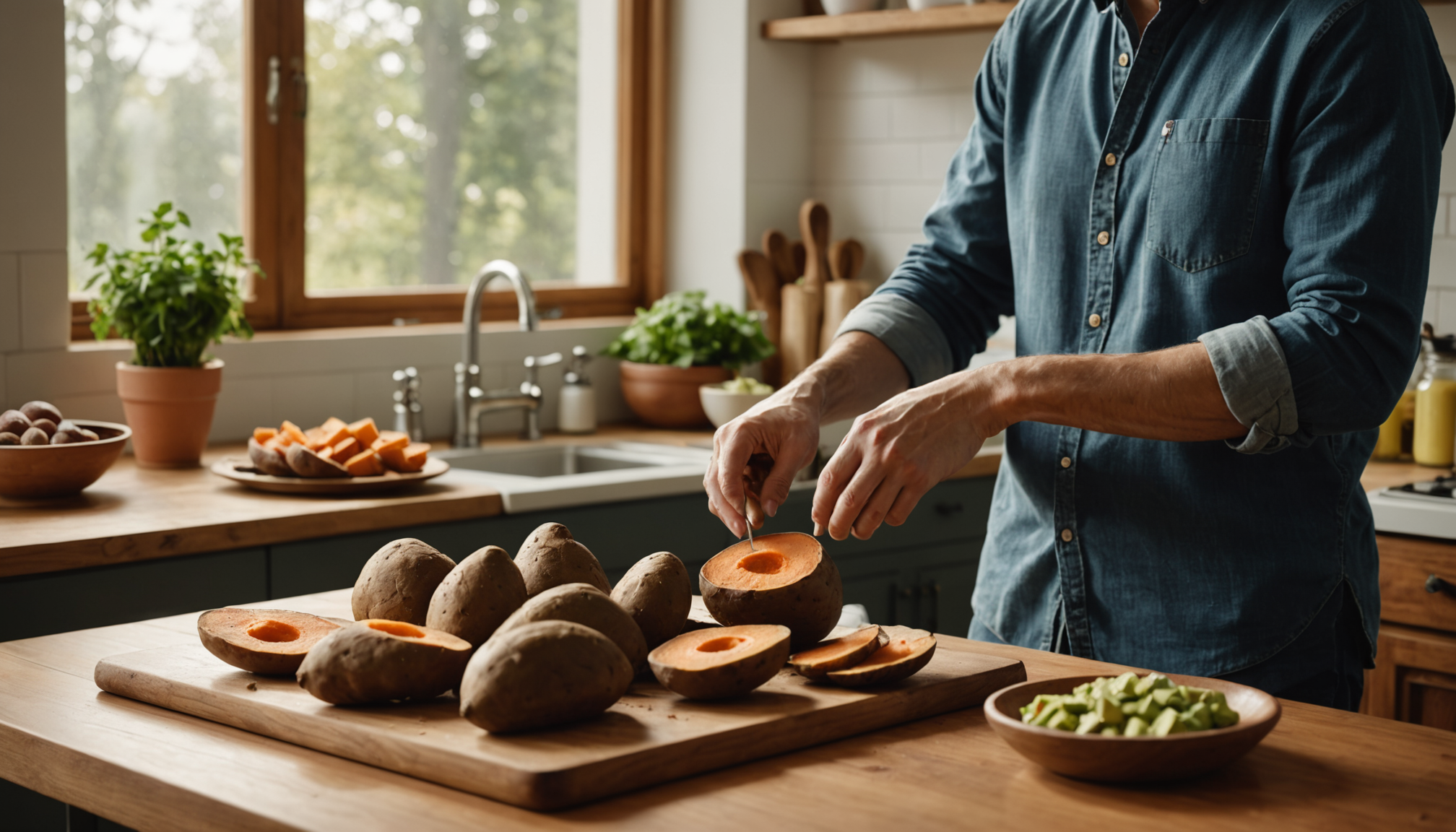 Illustration : a, patate douce, pain complet bonnes graisses complément — 7 astuces pour améliorer votre bien-être quotidien