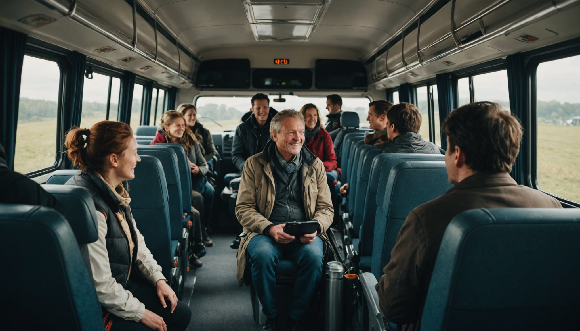 Illustration : de nombreux prestataires proposent des services spécialement conçus — voyage en groupe : optez pour un bus ou minibus avec chauffeur