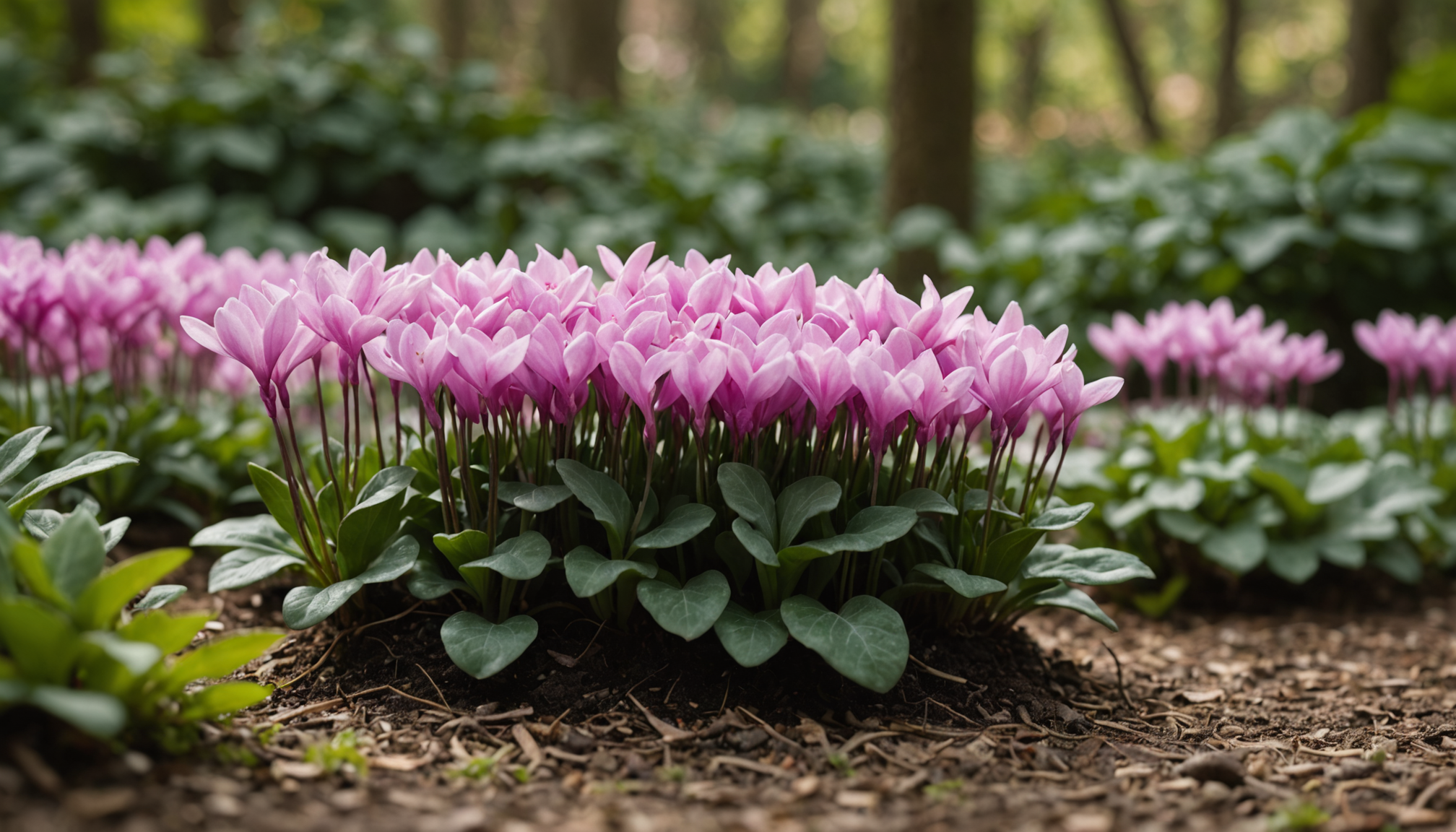 Illustration : les cyclamens de naples tapissent le sol de — fleurs planter selon les saisons ?