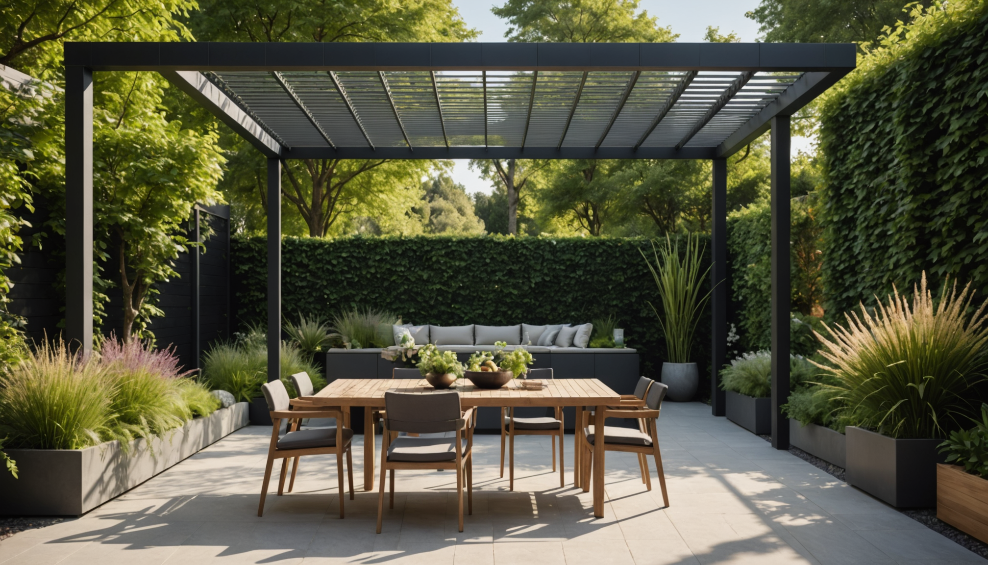 Illustration : « la pergola bioclimatique représente l'alliance parfaite entre — 3 avantages d'une pergola bioclimatique pour votre jardin