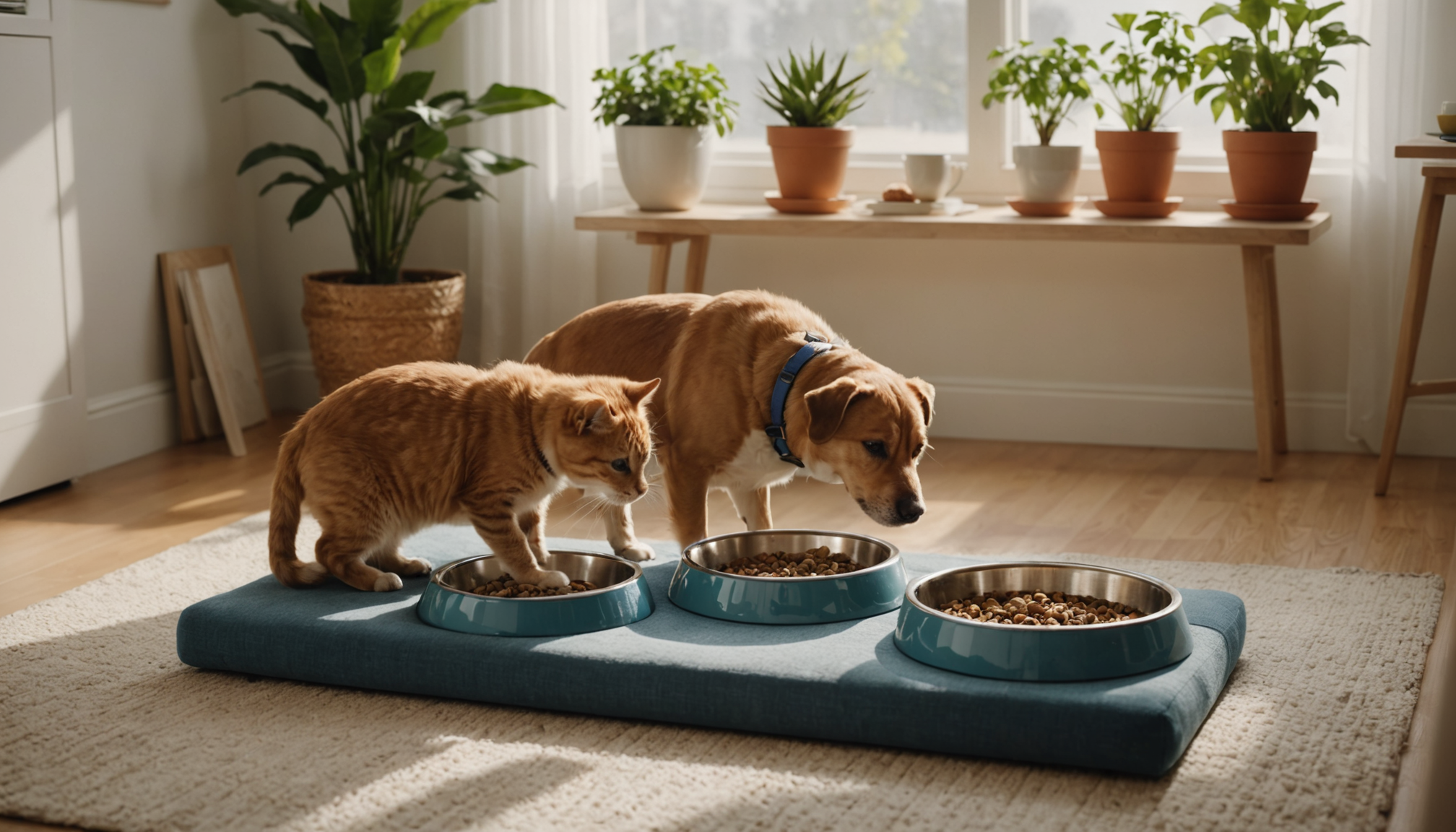 Illustration : multipliez les points d'eau dans votre logement en — nourrir son animal même en cas d’absence ?