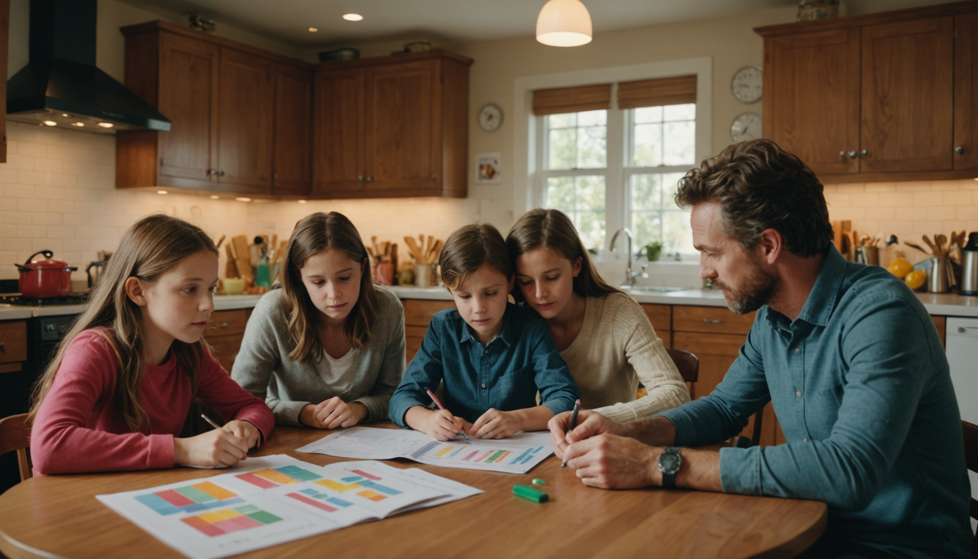 Illustration : les enfants dès 7-8 ans peuvent participer à — budget familial : méthodes simples pour maîtriser ses dépenses