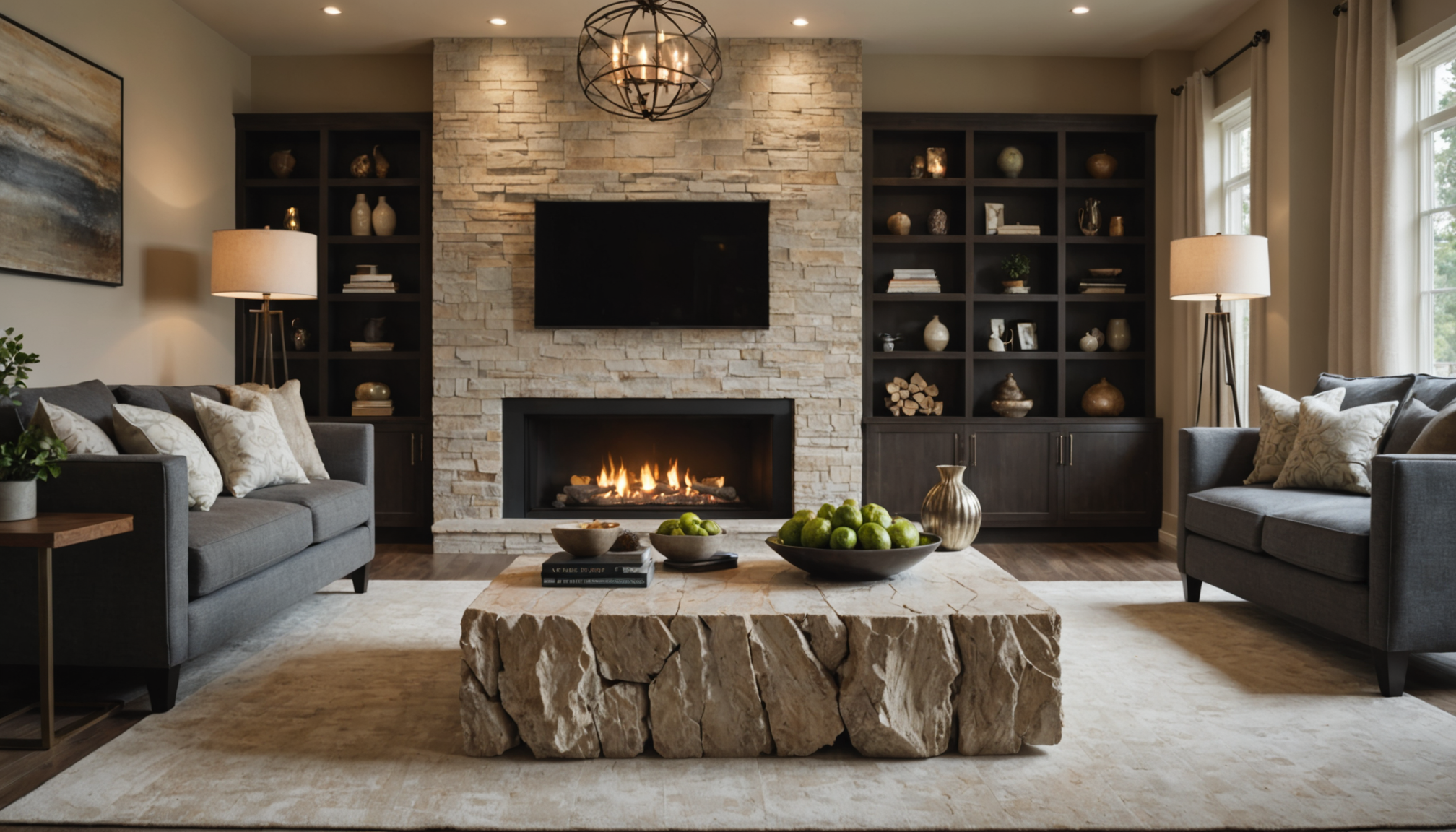 Illustration : les pierres naturelles retrouvent une place de choix. — tendances décoration maison à suivre cette année