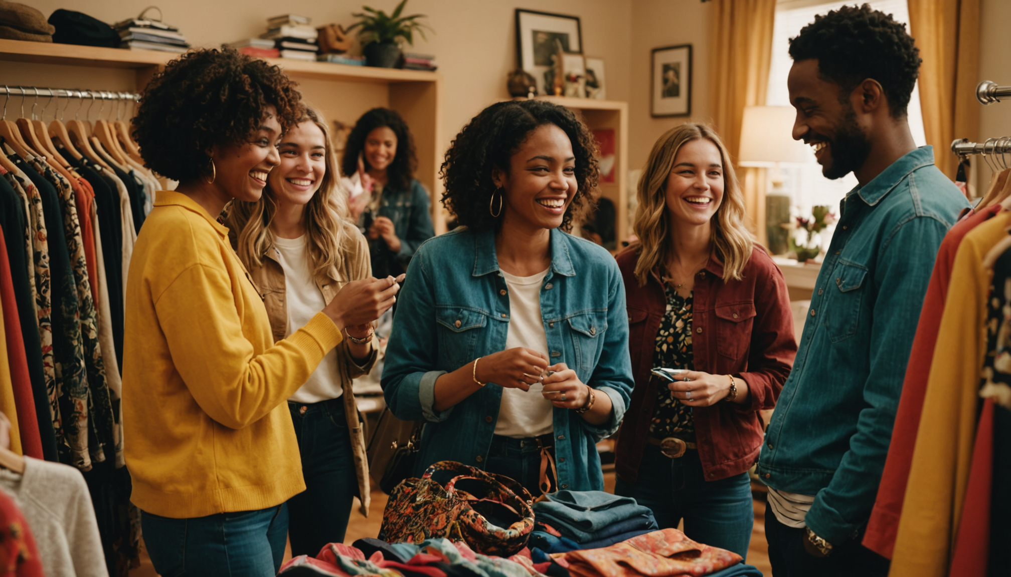 Illustration : organiser des échanges de vêtements entre amis ou — 3 astuces pour harmoniser style et durabilité dans la mode