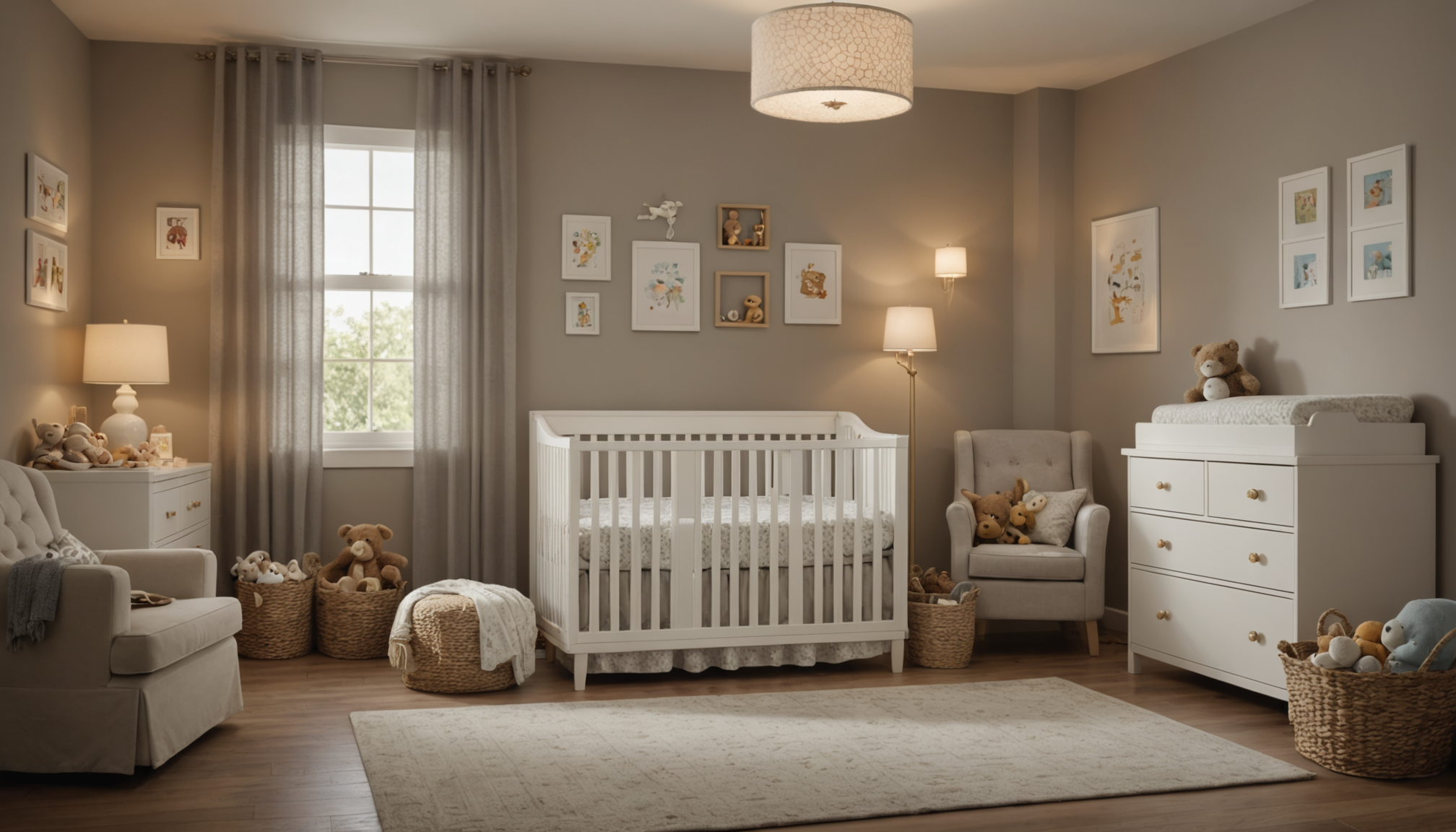 créer un espace de rêve pour bébé avec des touches personnelles — le mobilier multifonctionnel optimise l'espace, particulièrement précieux dans