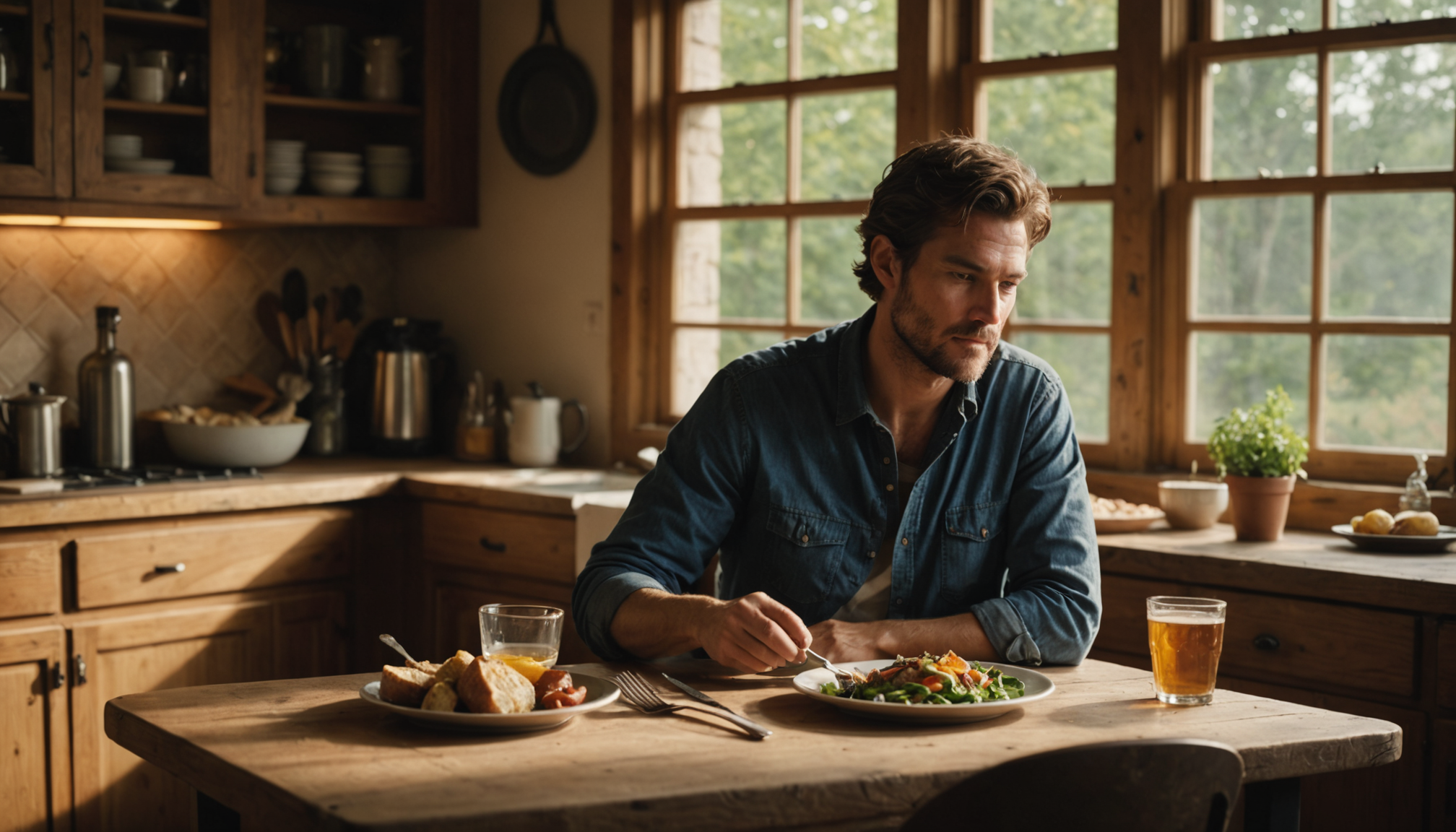 Illustration : prendre le temps de manger en pleine conscience — harmoniser style et sérénité au quotidien