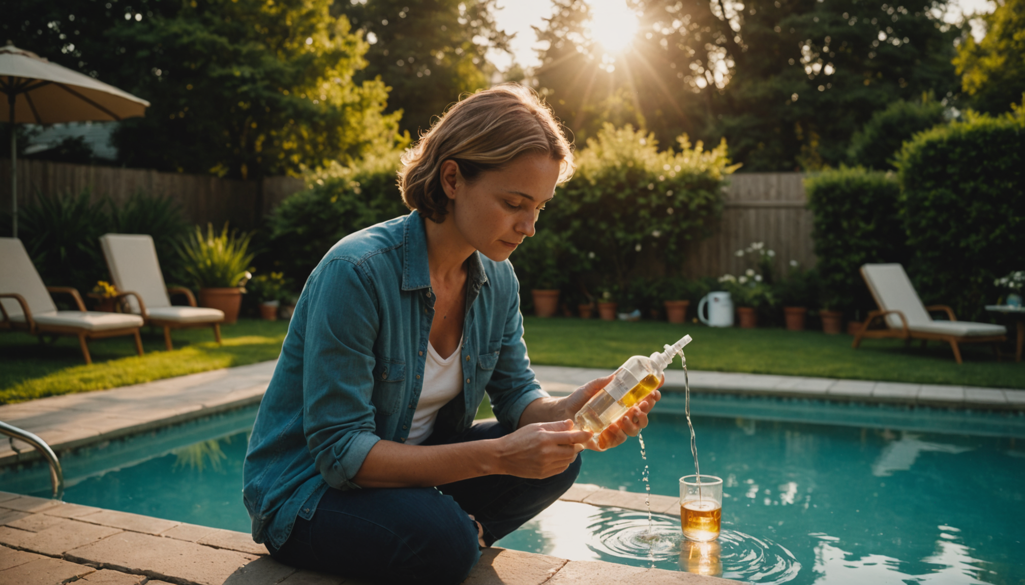 Illustration : ajustez d'abord ph et chlore aux valeurs cibles — garder une eau de piscine cristalline ?