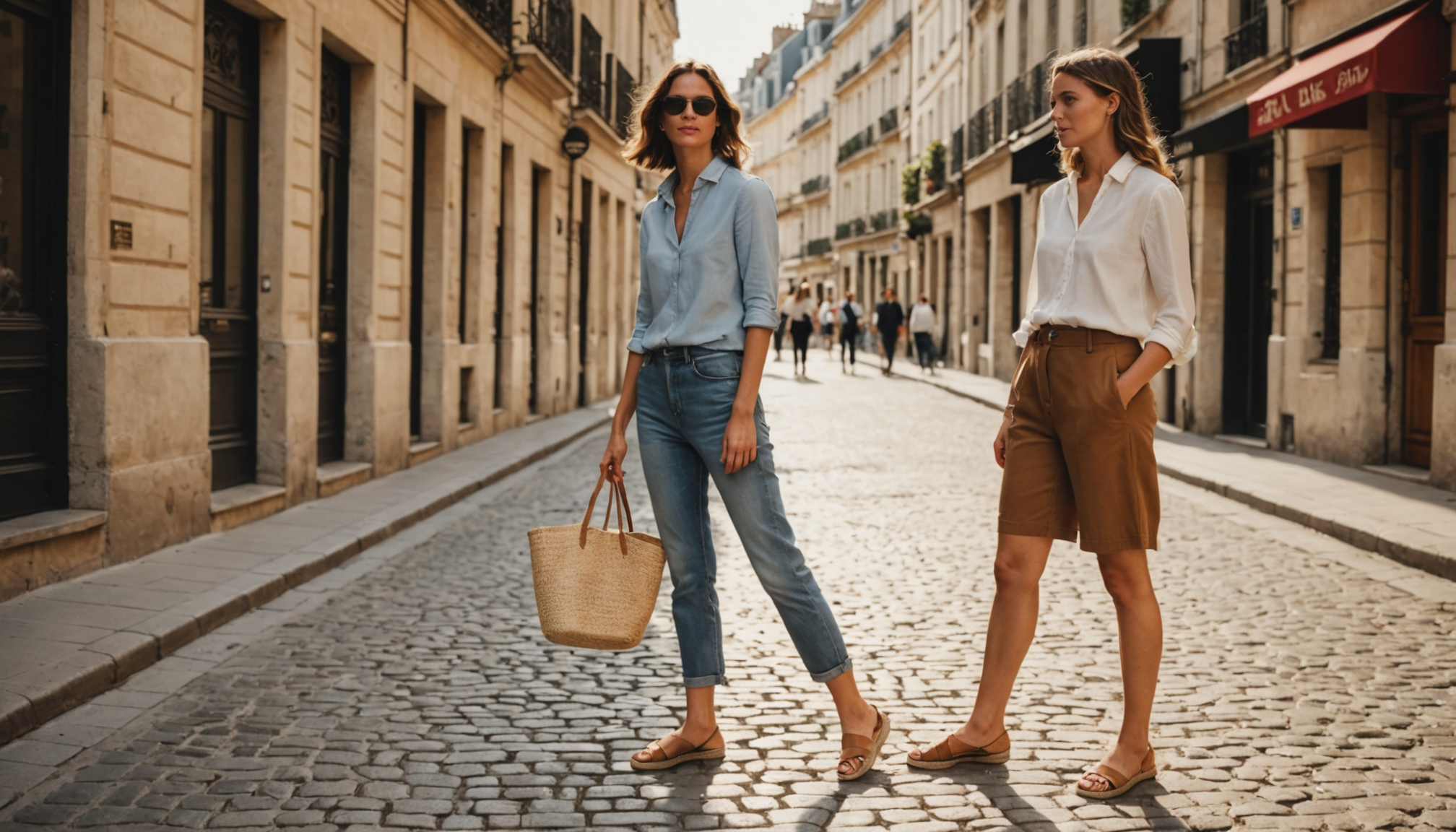 Illustration : iardes espadrilles en toile pour les journées estivales — élevez votre style avec l'élégance à la française