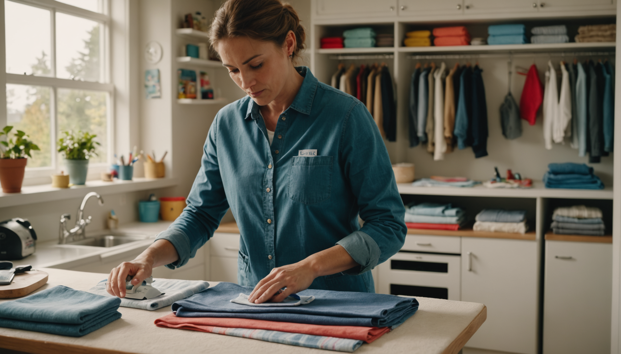 Illustration : les étiquettes thermocollantes personnalisées pour particuliers se produisent — étiquettes pour les vêtements