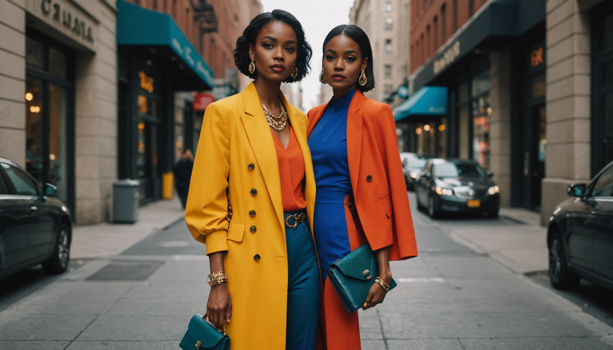 Illustration : les accessoires jouent un rôle modérateur : des — couleurs audacieuses pour un look unique et captivant