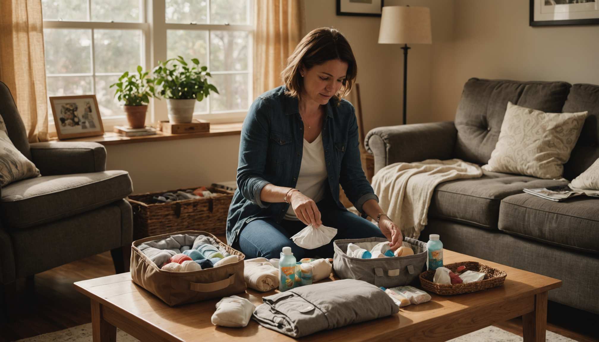 Illustration : même les parents les plus organisés tombent dans — que mettre dans un sac à langer ? la liste indispensable selon l’âge de bébé