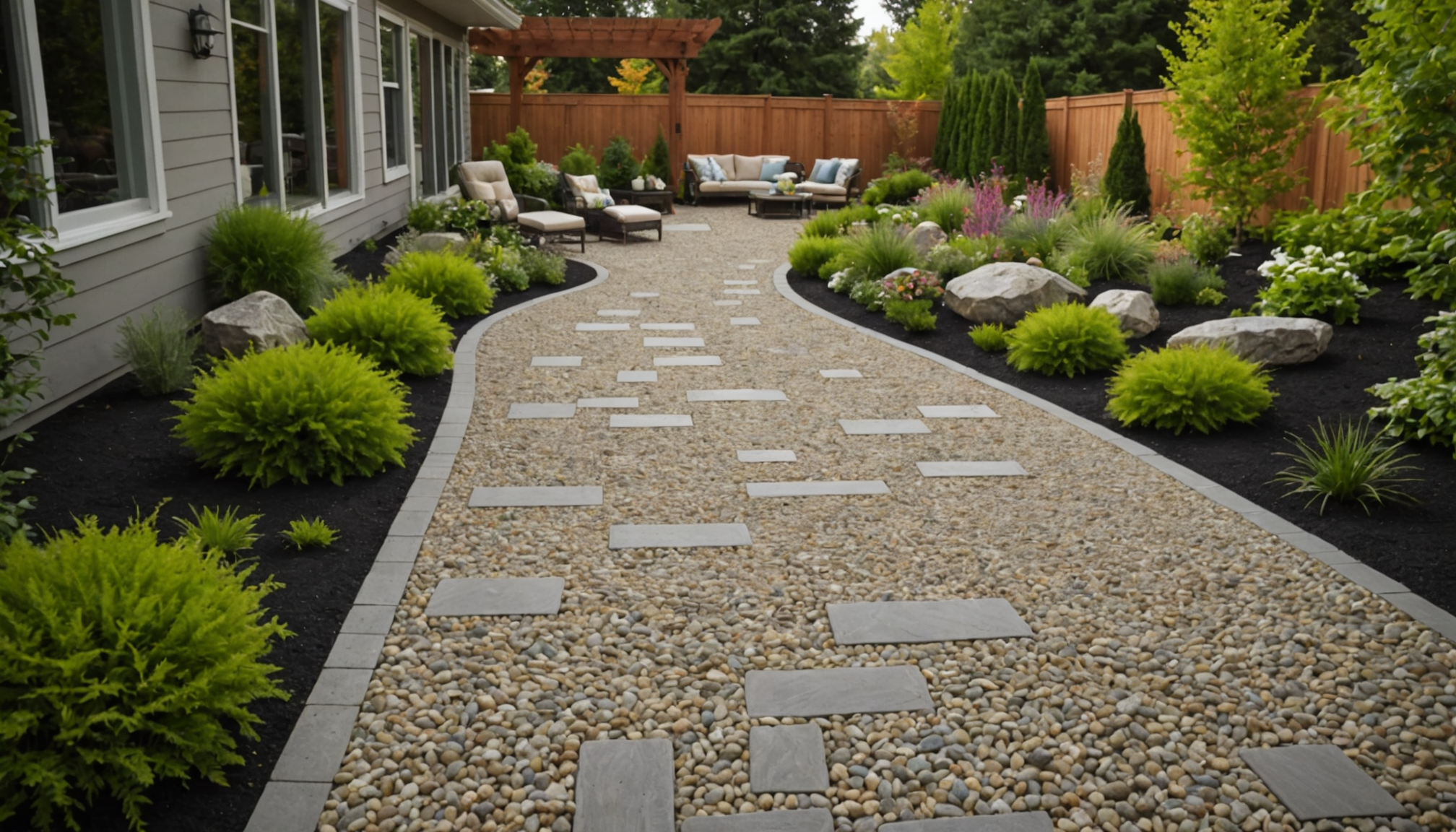 optimisez votre espace extérieur pour un habitat idéal — variez les matériaux selon les zones : gravillons