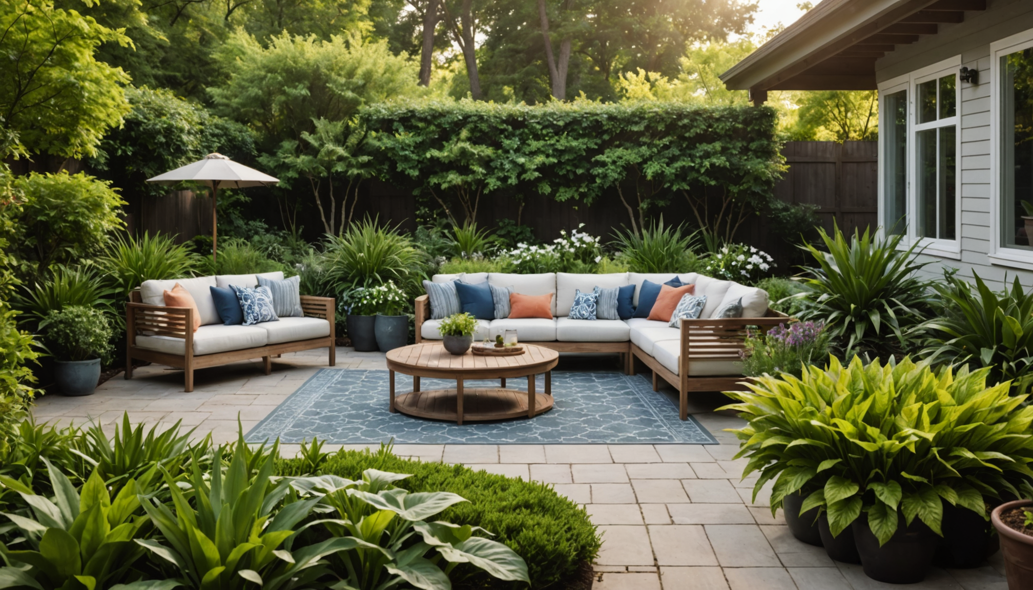 Illustration : le choix des végétaux conditionne largement la charge — optimisez votre espace extérieur pour un habitat idéal