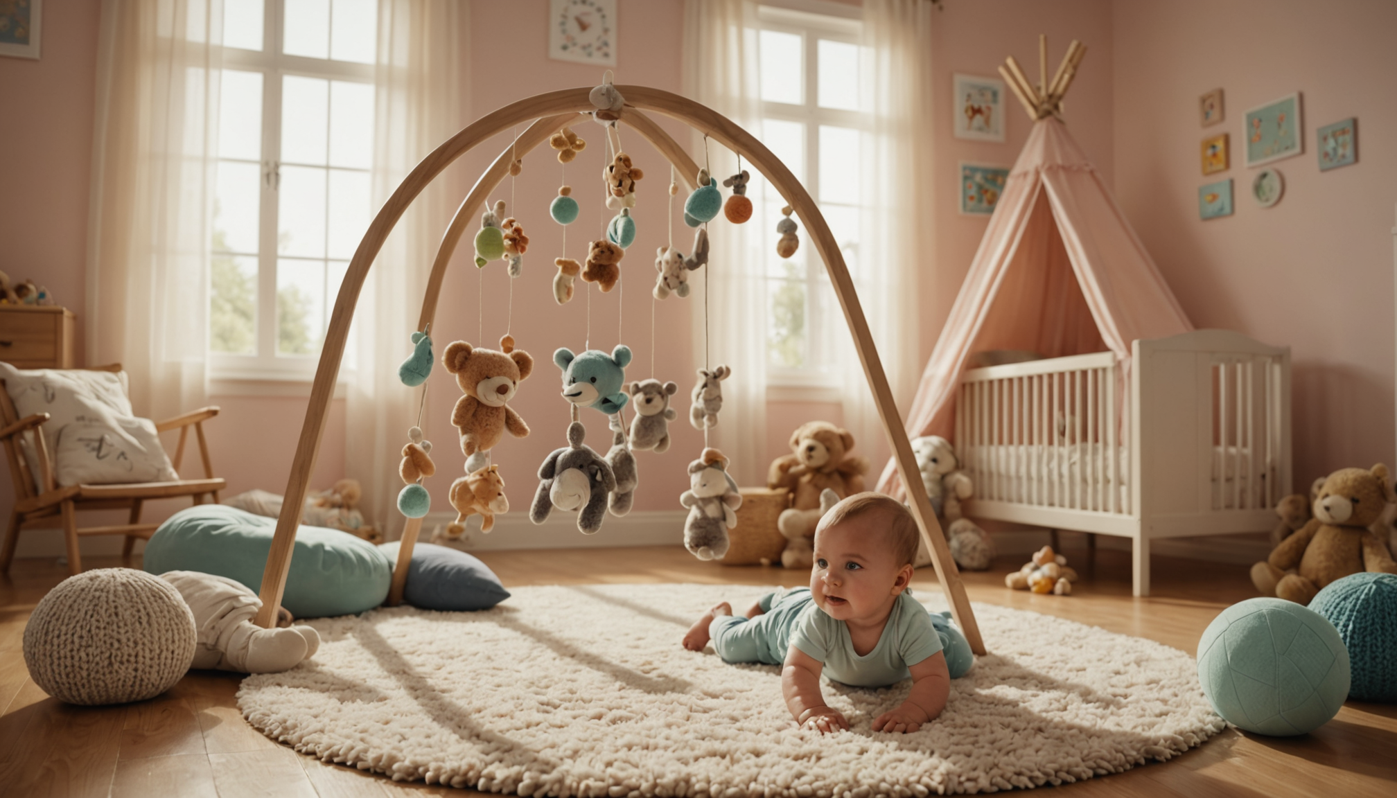 stimuler l’éveil de bébé dès les premiers mois ? — les arches d'éveil offrent une stimulation multisensorielle idéale.