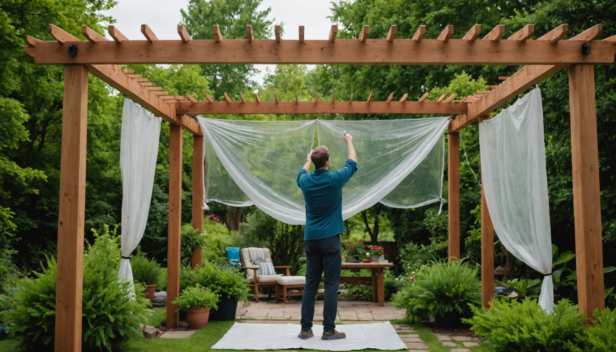 protégez votre espace extérieur avec des bâches pour pergolas — les pergolas de forme complexe demandent un relevé