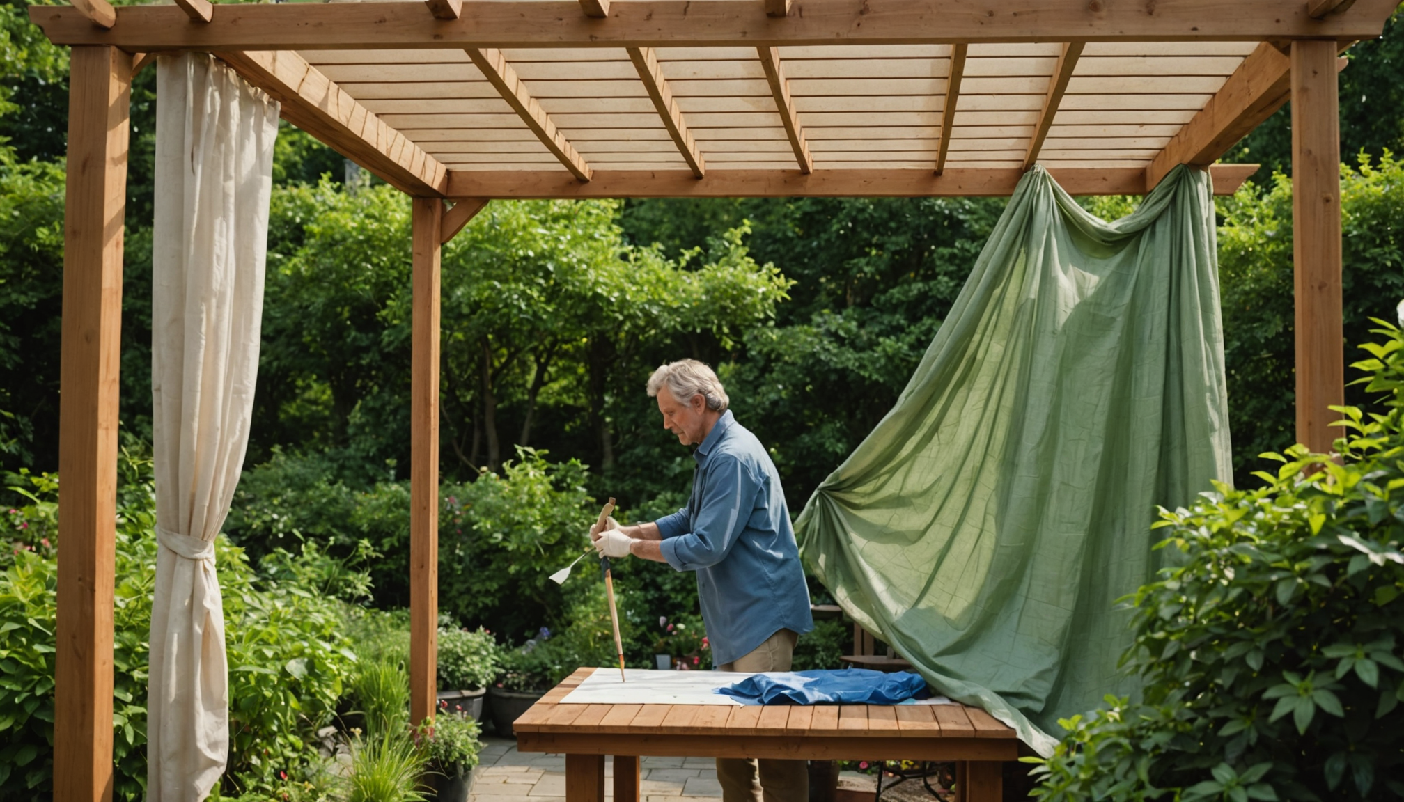 Illustration : les traces de moisissure superficielles disparaissent avec une — protégez votre espace extérieur avec des bâches pour pergolas