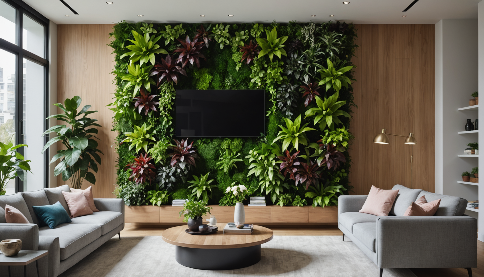 Illustration : un mur végétal vertical exploite la hauteur disponible — optimisez votre espace de vie avec des solutions innovantes