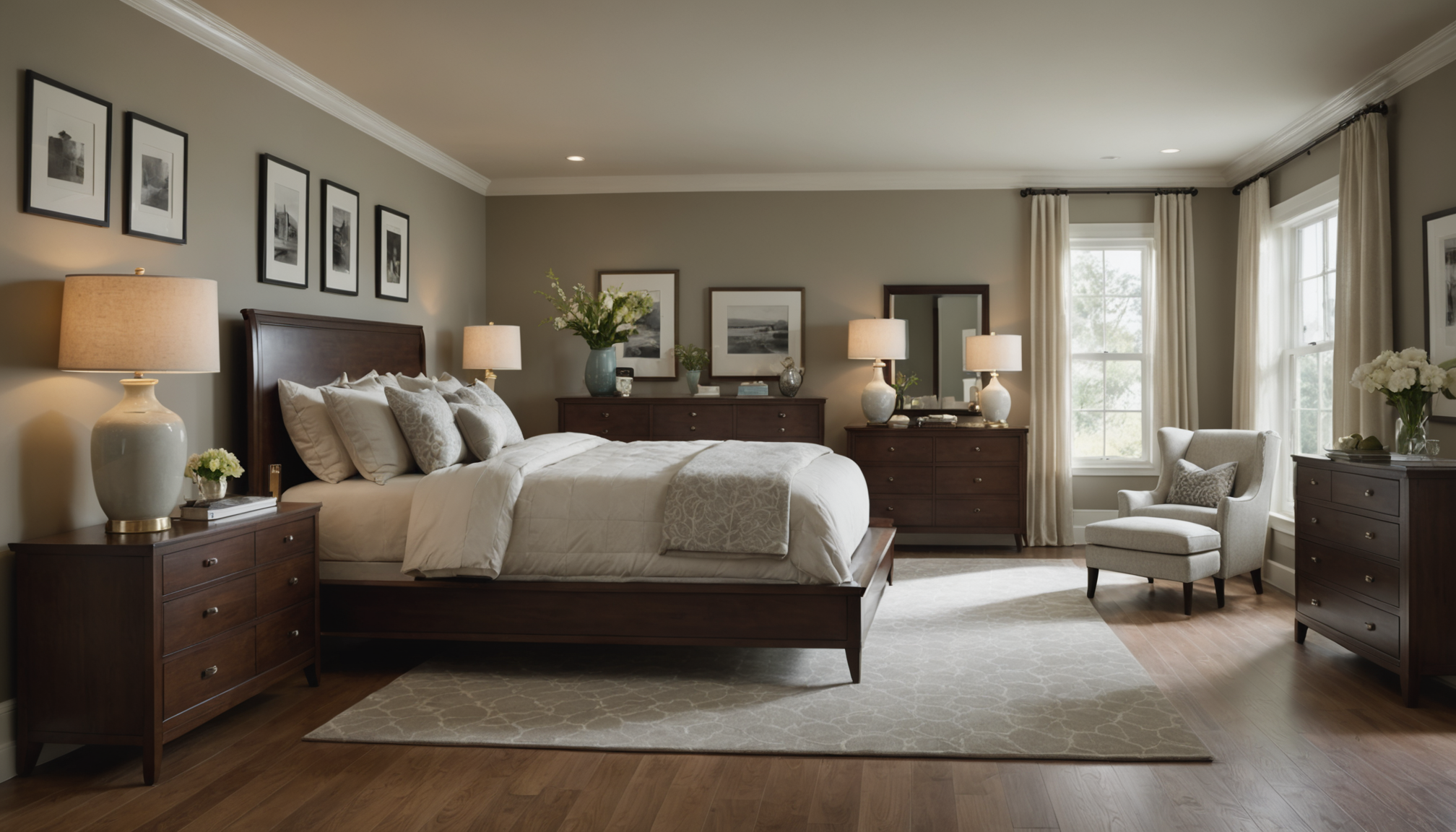 Illustration : les murs offrent un terrain d'expression sans encombrer — chambre parentale : harmonie entre style et fonctionnalité