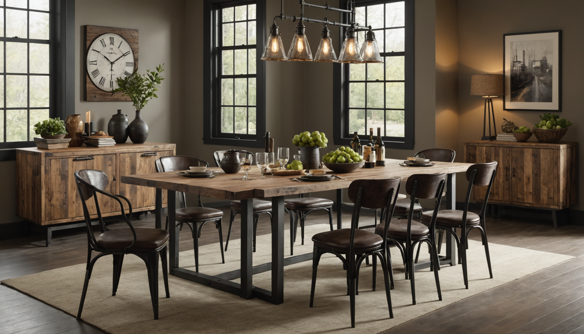l'industriel transforme votre salle à manger ? — textures du bois, révèle les nuances du métal
